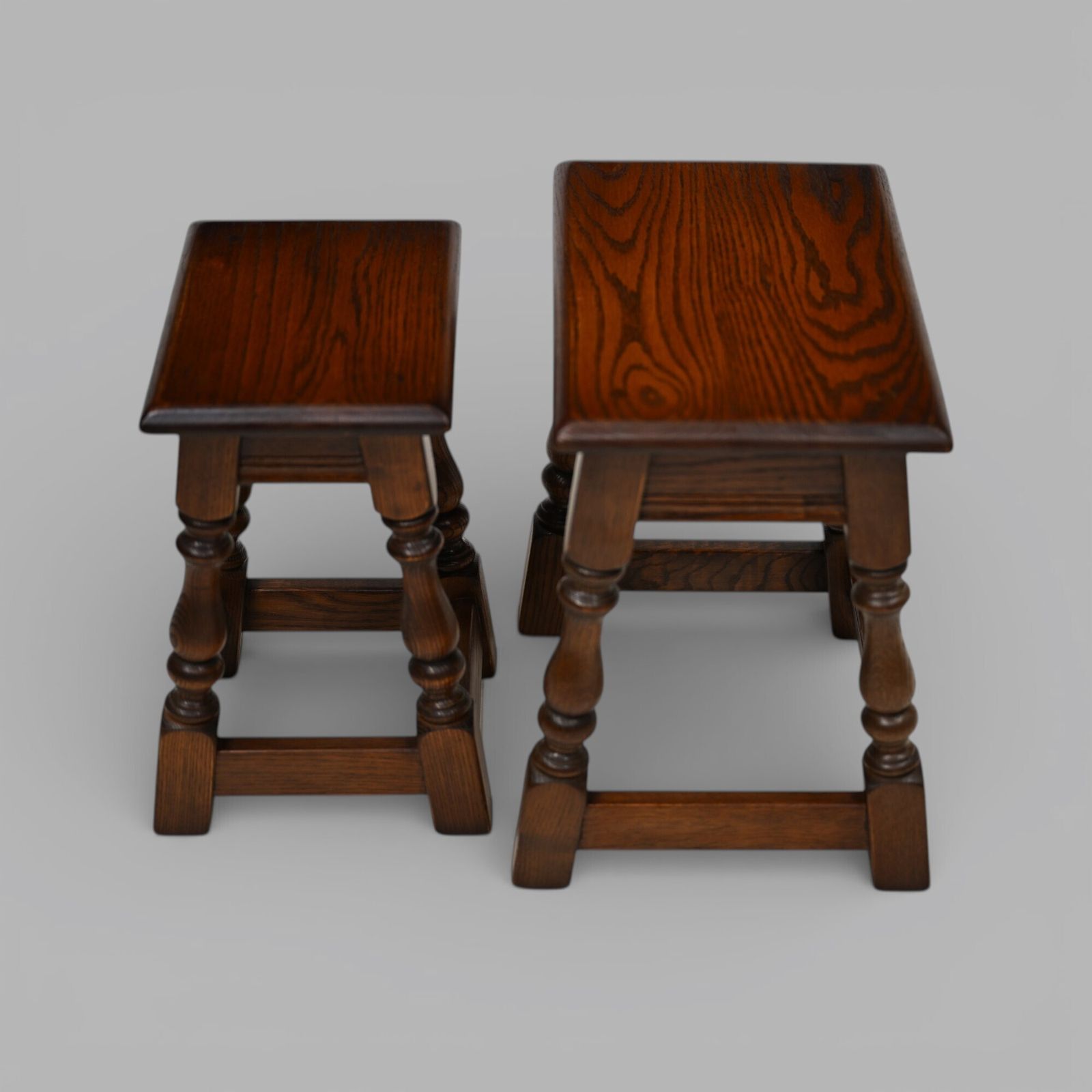 Furniture Old Charm Oak Nest Of 2 Tables Model 1494 Tudor Brown Finish Free Uk Delivery photo