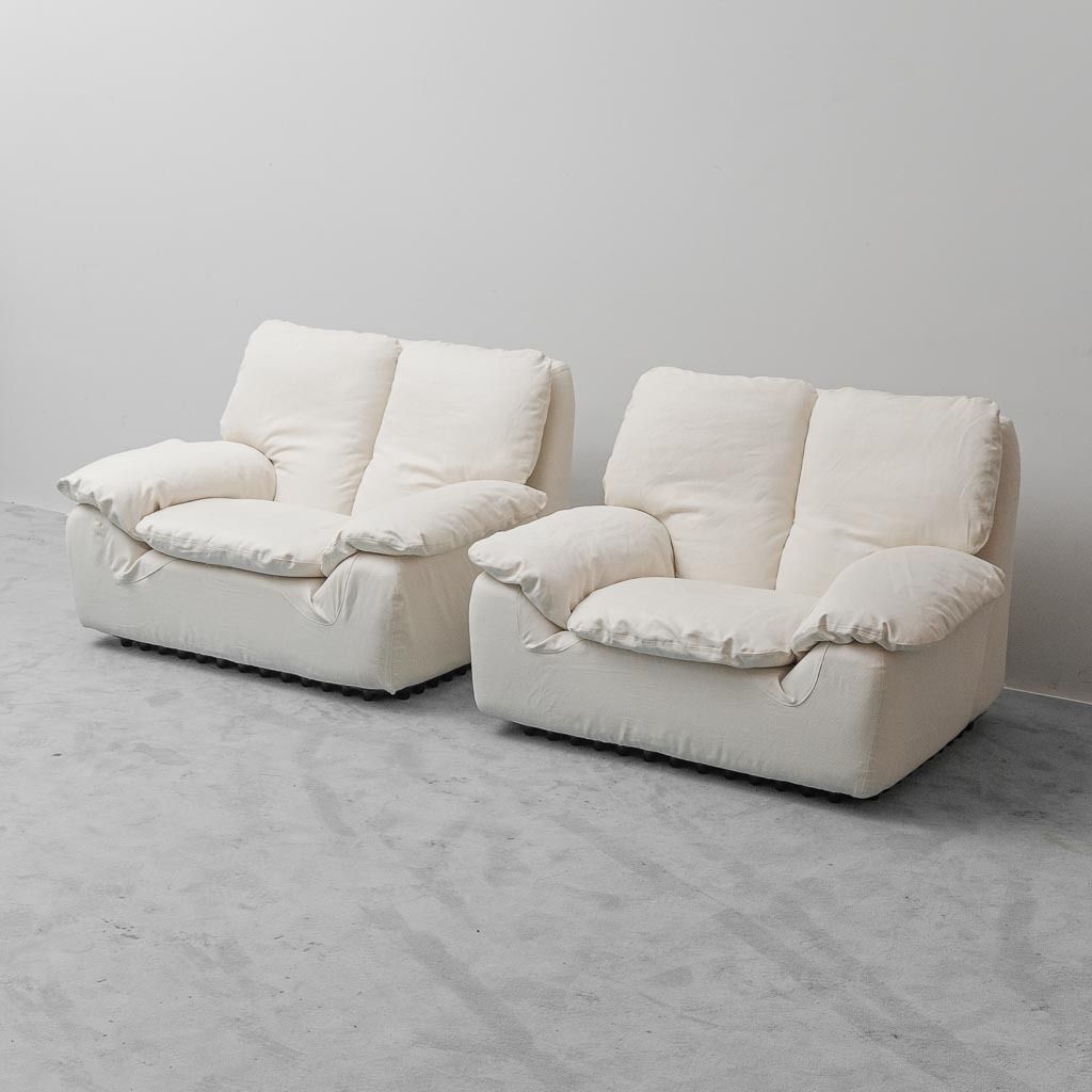 Pair Of Bonheur Armchairs By Ammannati And Giampiero Vitelli For Brunati, 1970s Vintage