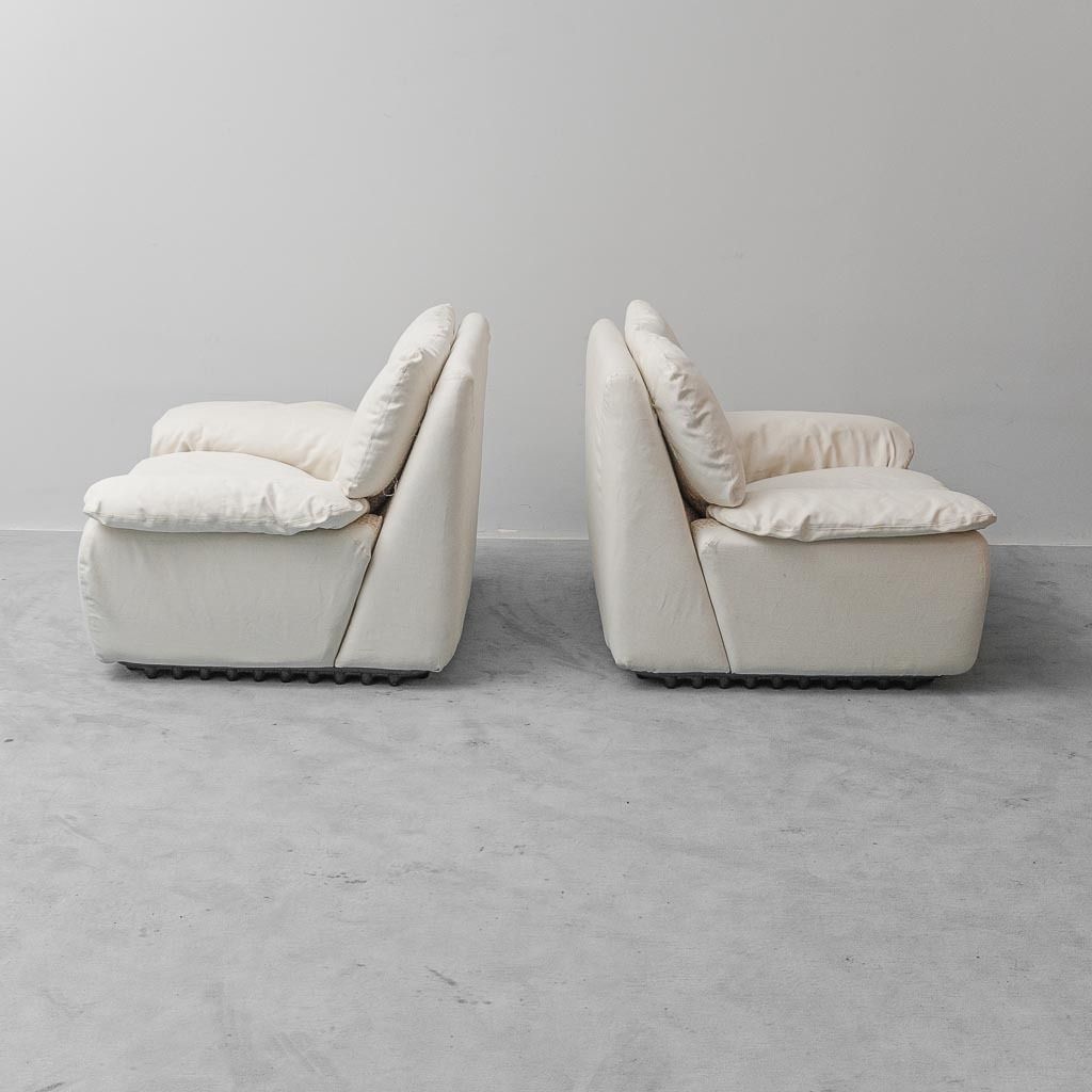Pair Of Bonheur Armchairs By Ammannati And Giampiero Vitelli For Brunati, 1970s Vintage photo 649.0