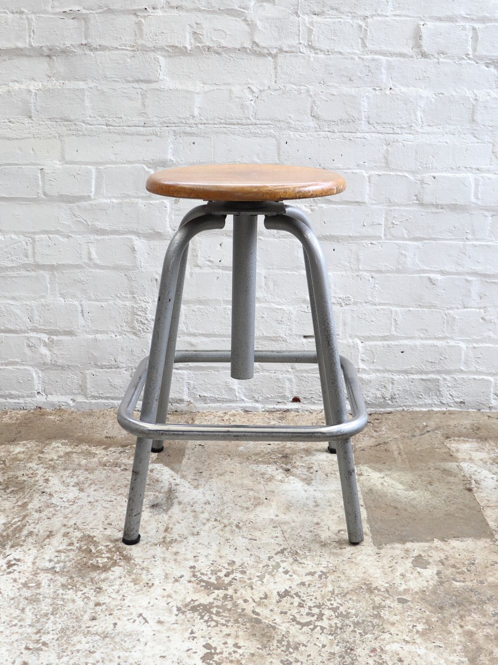 Lovely French L.Sautereau Industrial Swivel Stool photo Furniture
