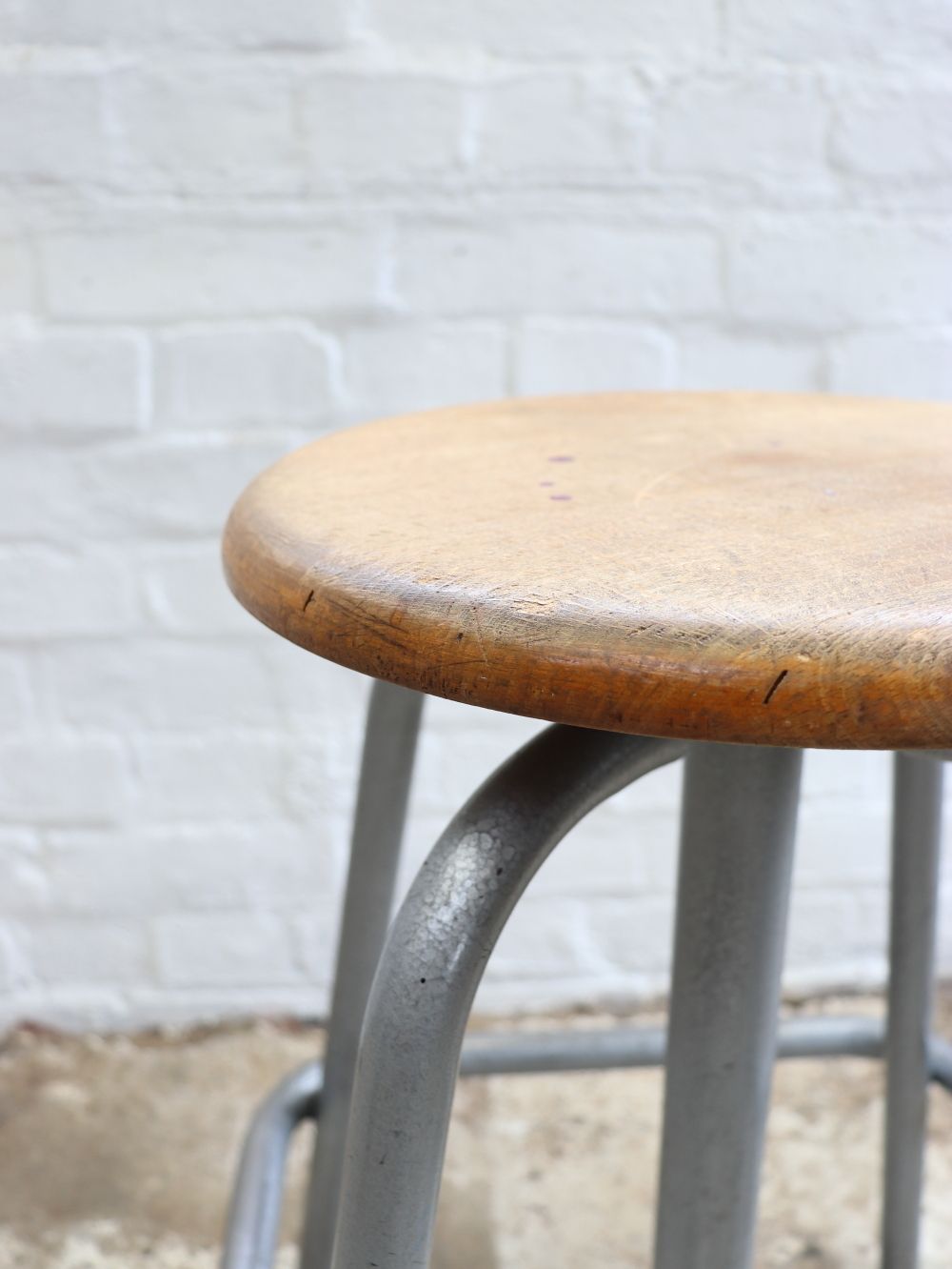 photo for sale Lovely French L.Sautereau Industrial Swivel Stool