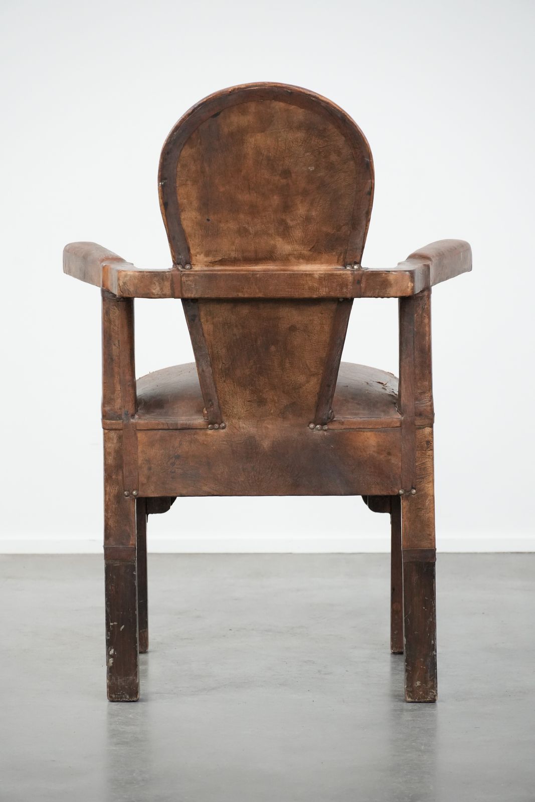 Unique Antique Sheep Leather Chair / Armchair With A Special North African Design photo Furniture