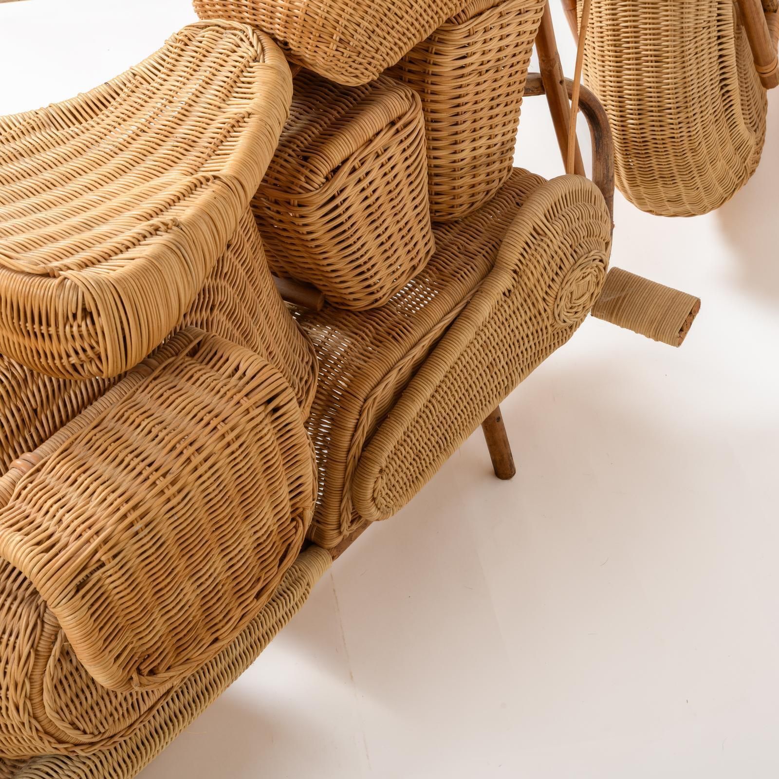 Full Size Wicker And Bentwood “Harley Davidson” Motorcycle Sculpture photo buy