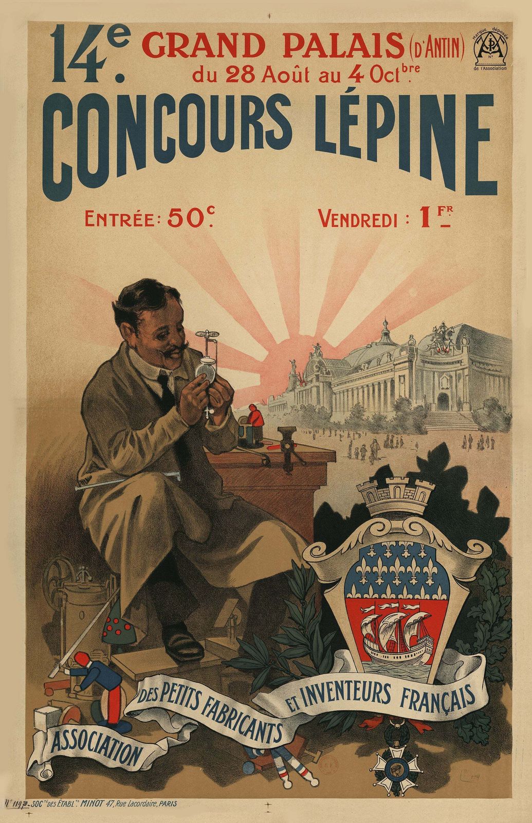 Vintage French Advertising Poster  Concours Lépine C1910.