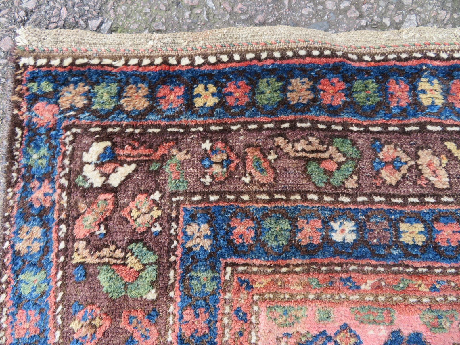 Textiles Antique Kurdish Tribal Rug. 206cm X 117cm. photo