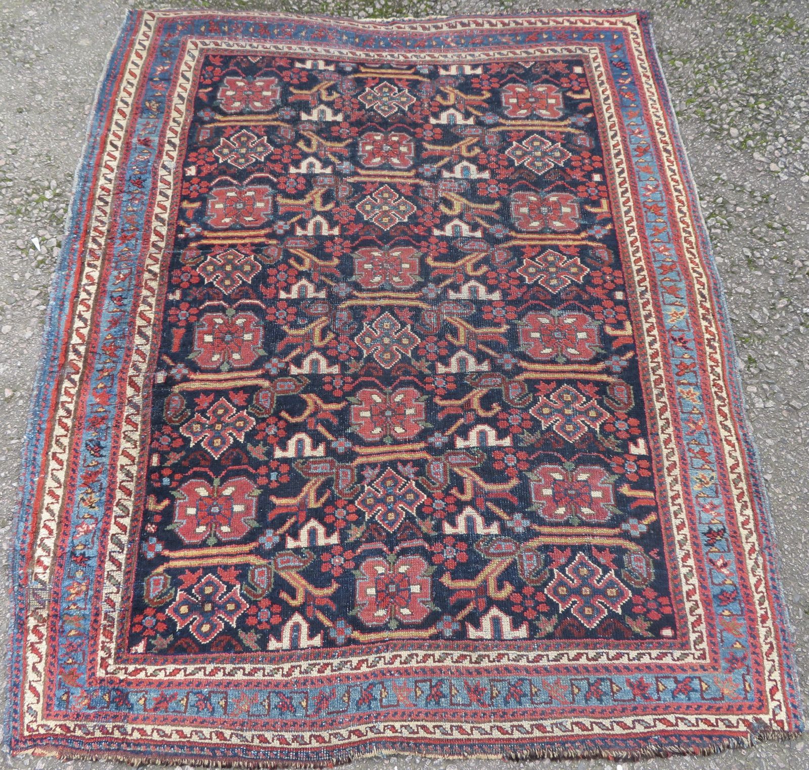 Distressed Antique Kurdish Rug. 173cm X 137cm.