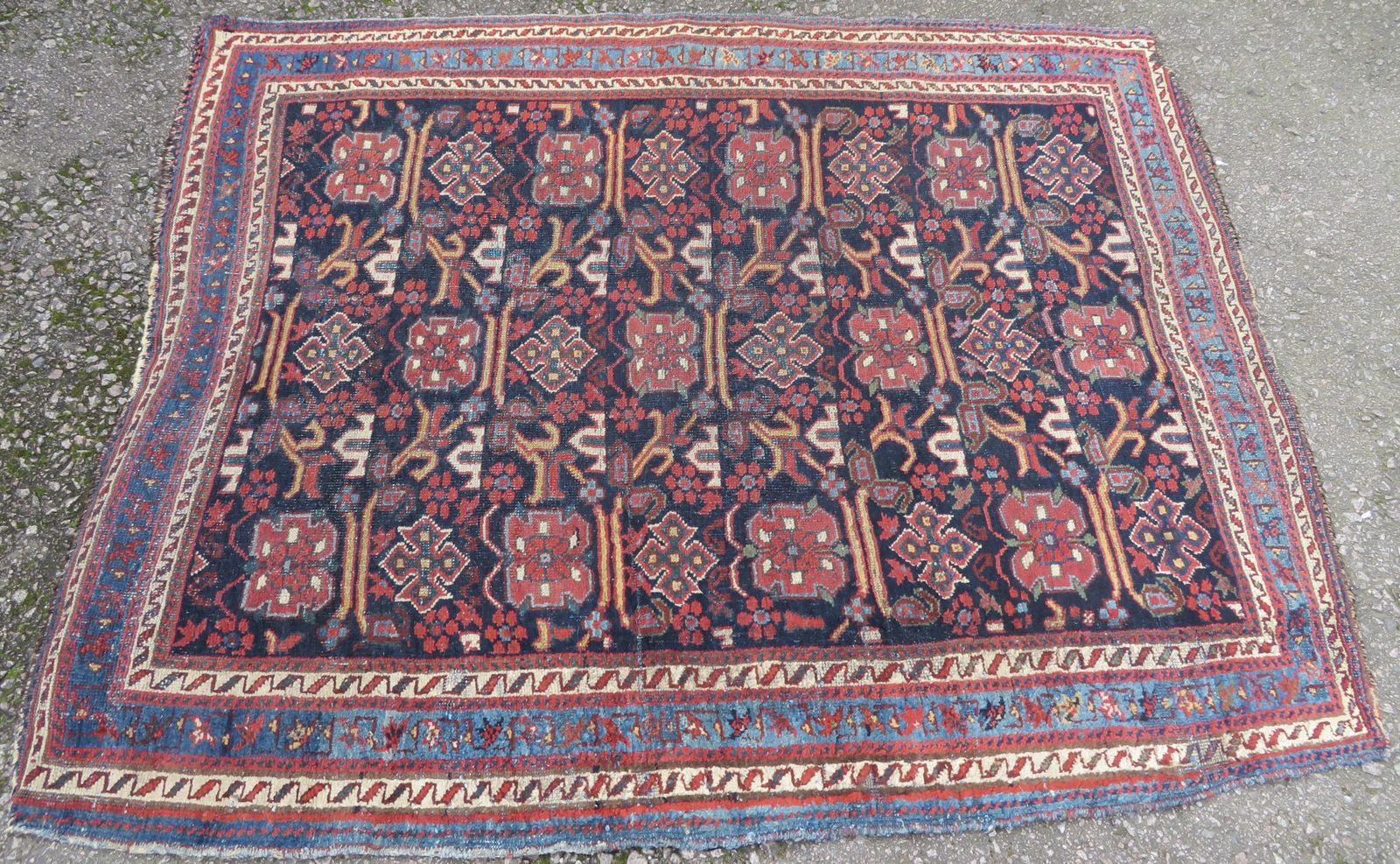 Distressed Antique Kurdish Rug. 173cm X 137cm. photo furniture