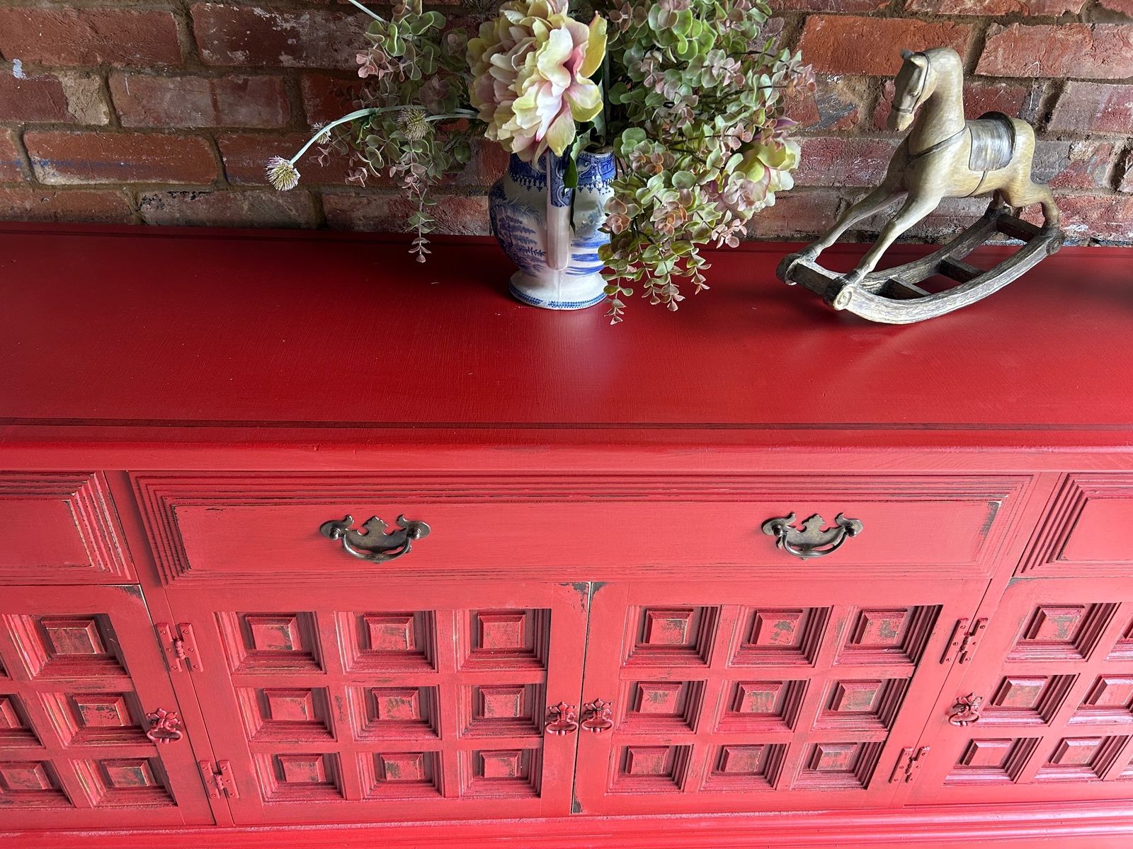 photo for sale Antique Red Sideboard, 1800s