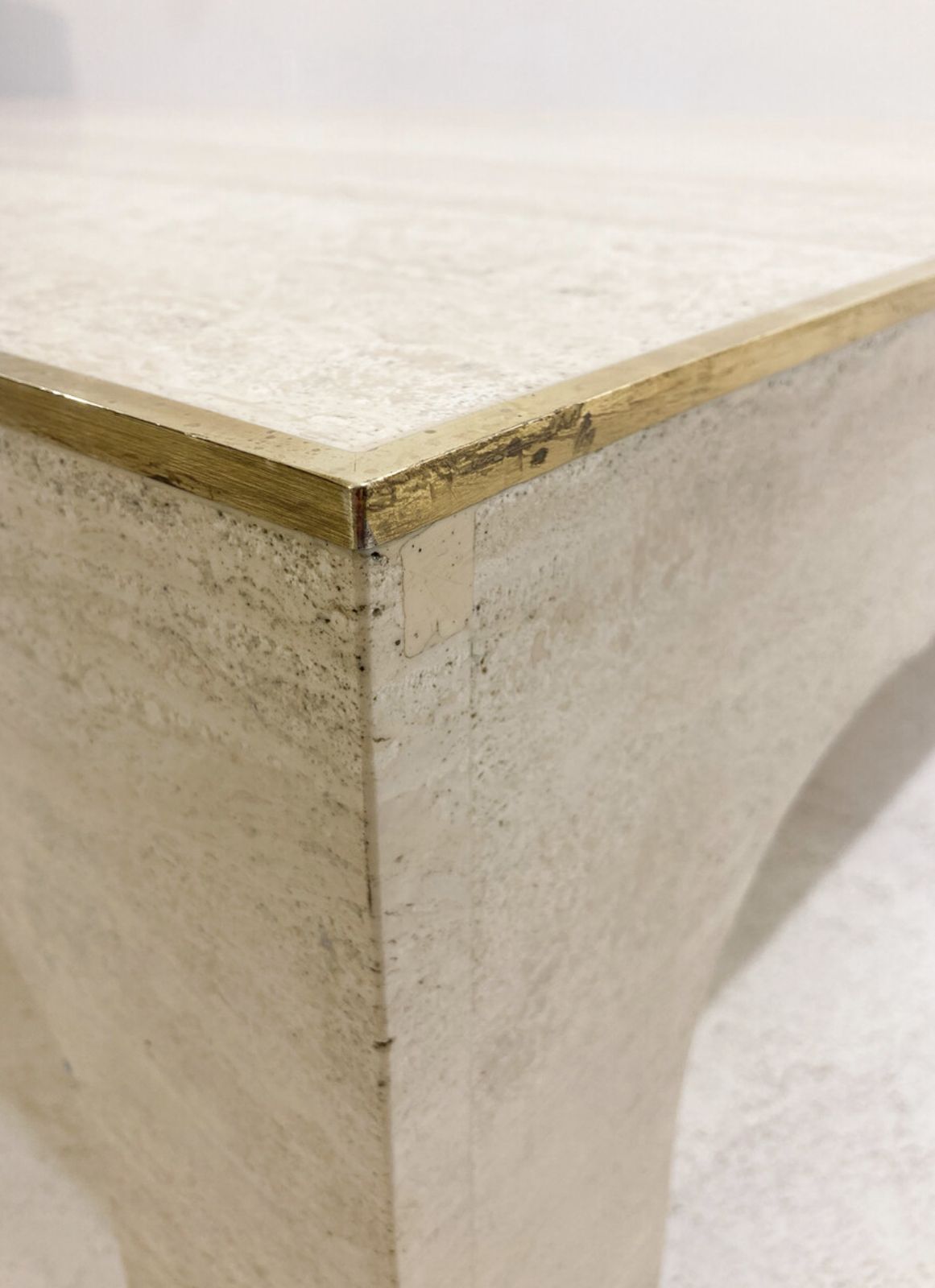 Mid Century Modern Travertine Coffee Table By Willy Rizzo, Italy, 1960s photo 3130.0