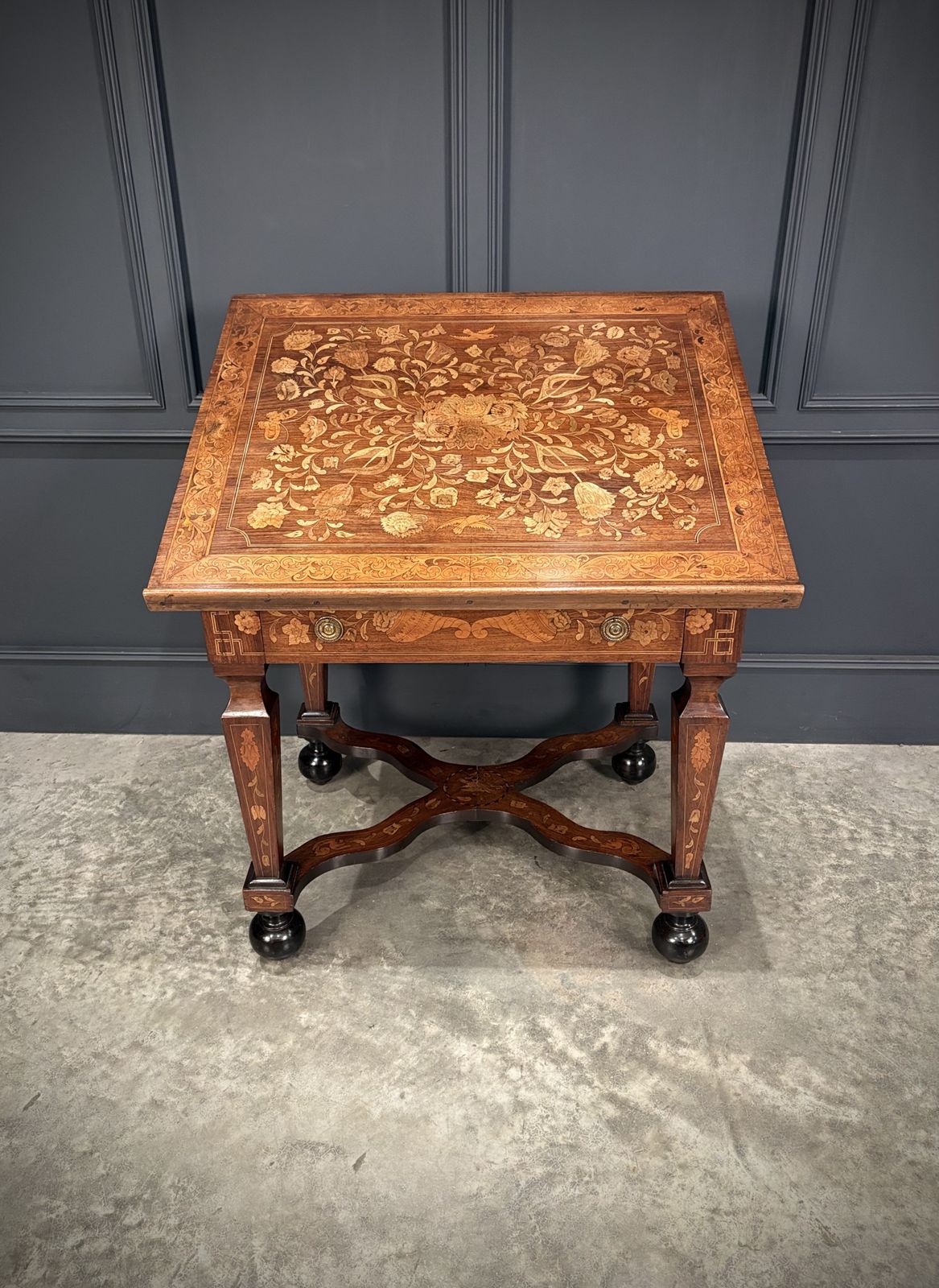 2145.0 Rare 18th Century Dutch Marquetry Inlaid Architects Table photo