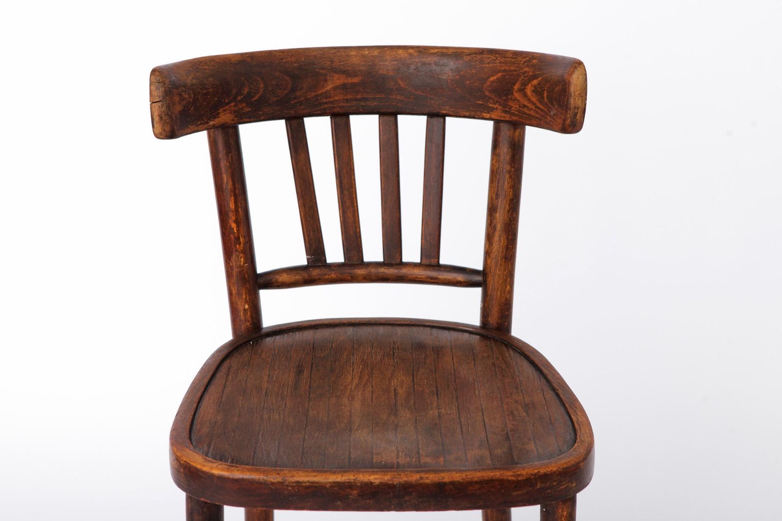 Vintage Houten Bureaustoel Jaren 1930–1950, Belgische Beukenhout Stoel, Mid Century Eetkamerstoel, Donker Gebeitst Hout photo furniture