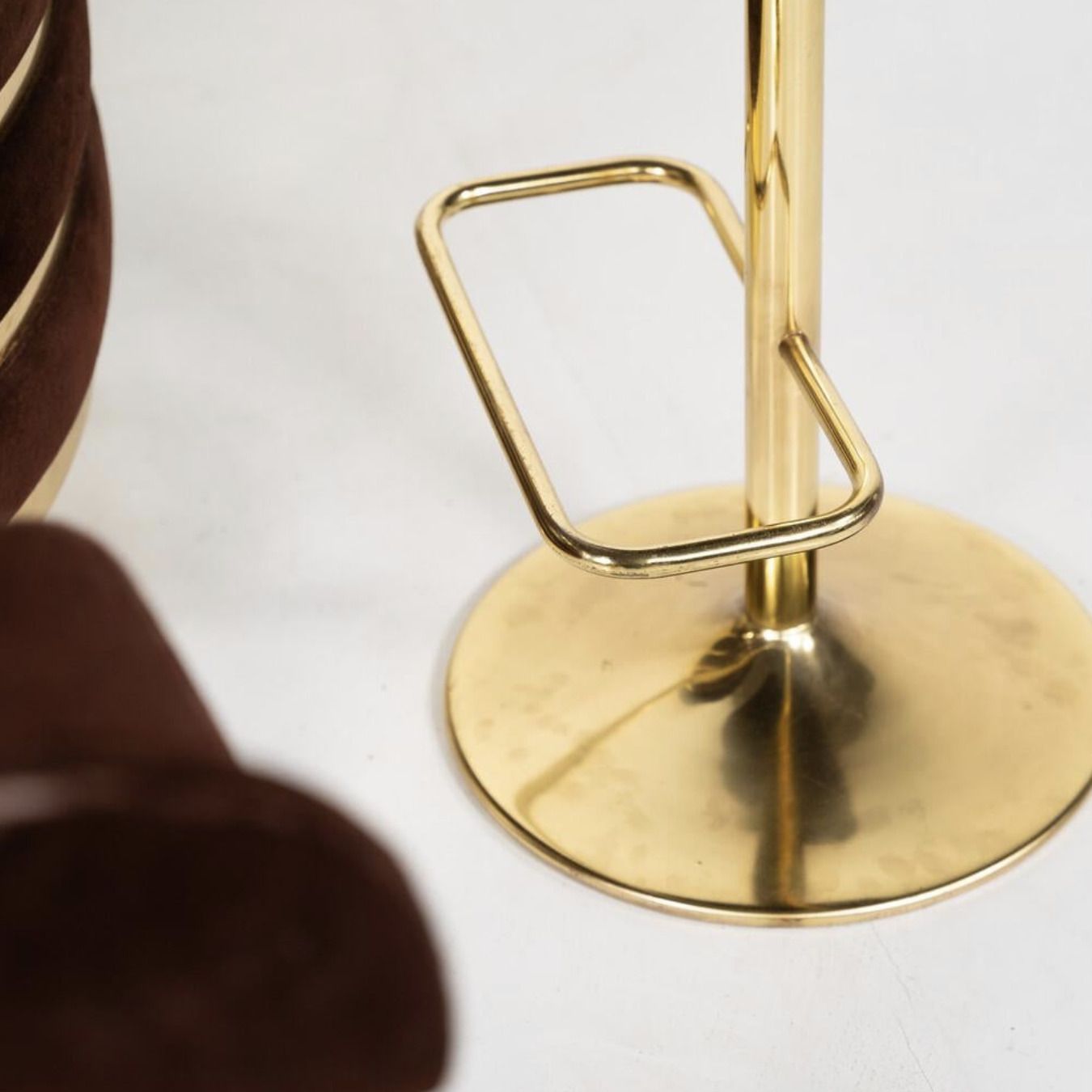 photo for sale Mid Century Modern Suede Bar By Willy Rizzo With 2 Stools , Italy, 1970s