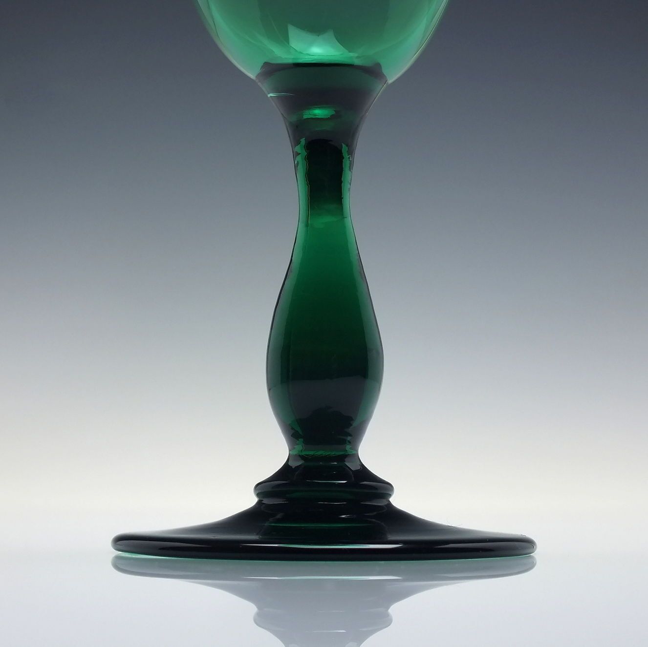 Pair Of Tall 19th Century Victorian Green Wine Glasses C1850 photo Home Decor