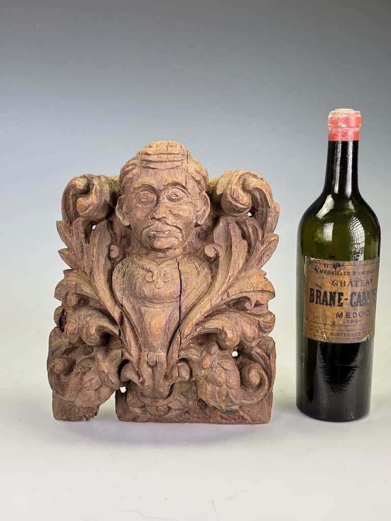 Fine 18th Century Indian Carved Hardwood Architectural Fragment Featuring A Noble Figure photo Home Decor