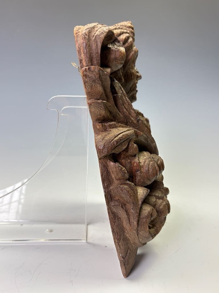 Home Decor Fine 18th Century Indian Carved Hardwood Architectural Fragment Featuring A Noble Figure photo