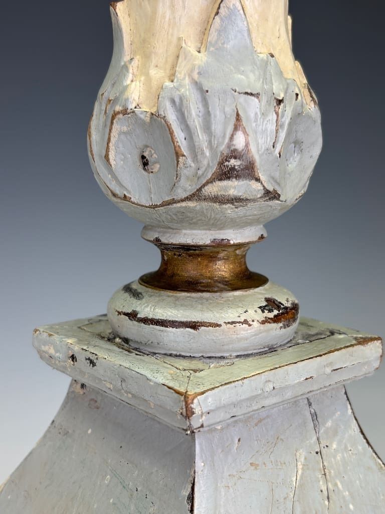 A Swedish Carved Wooden Candlestick, Circa 1870 photo furniture