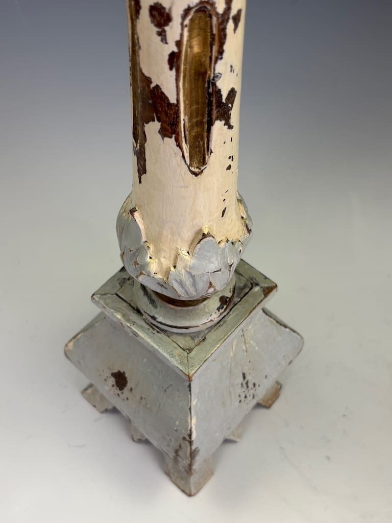 350.0 A Swedish Carved Wooden Candlestick, Circa 1870 photo