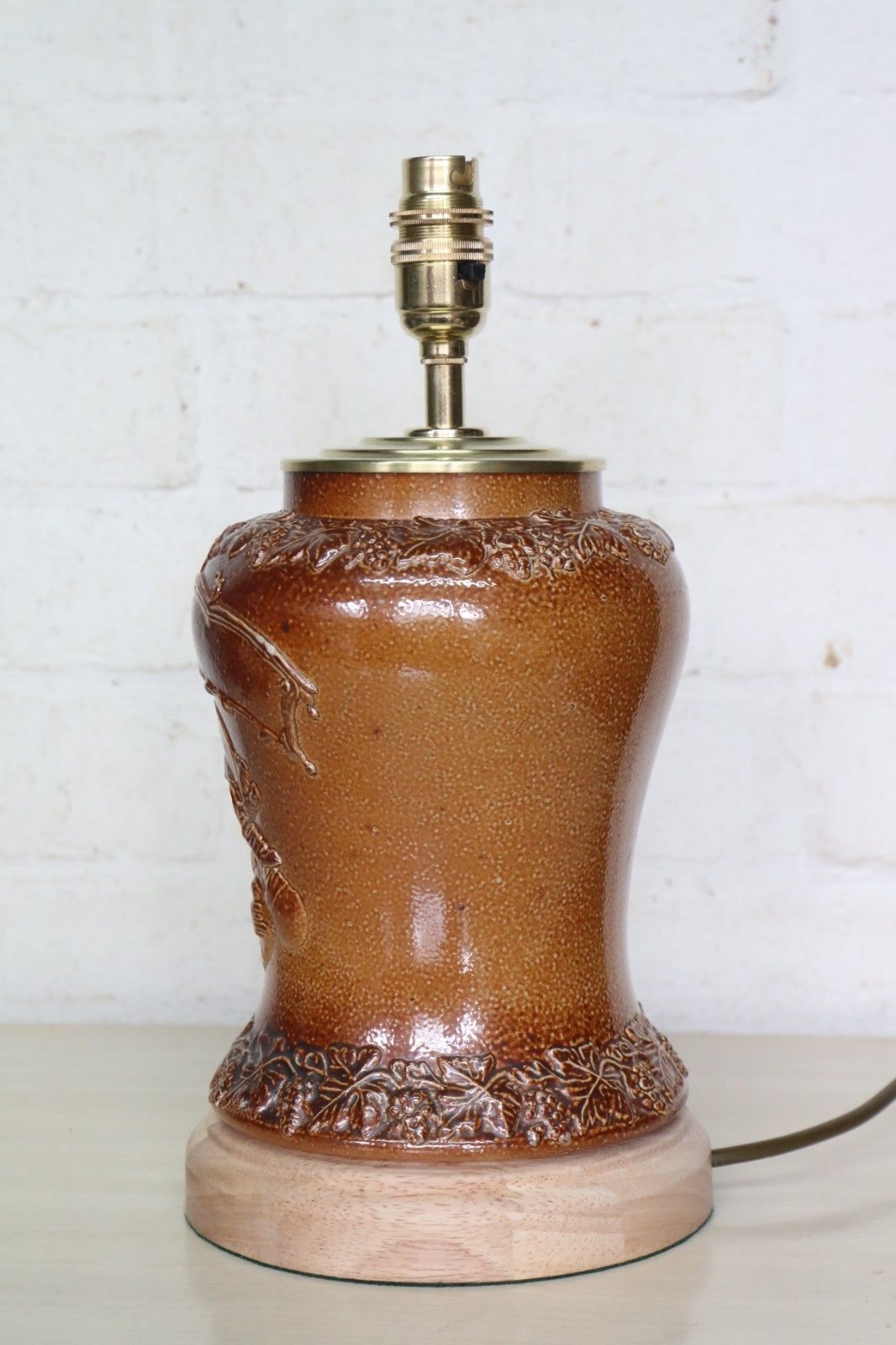Table Lamp Antique Salt Glazed Lamp Port Dundas Glasgow Pottery Tobacco Jar 19th photo furniture