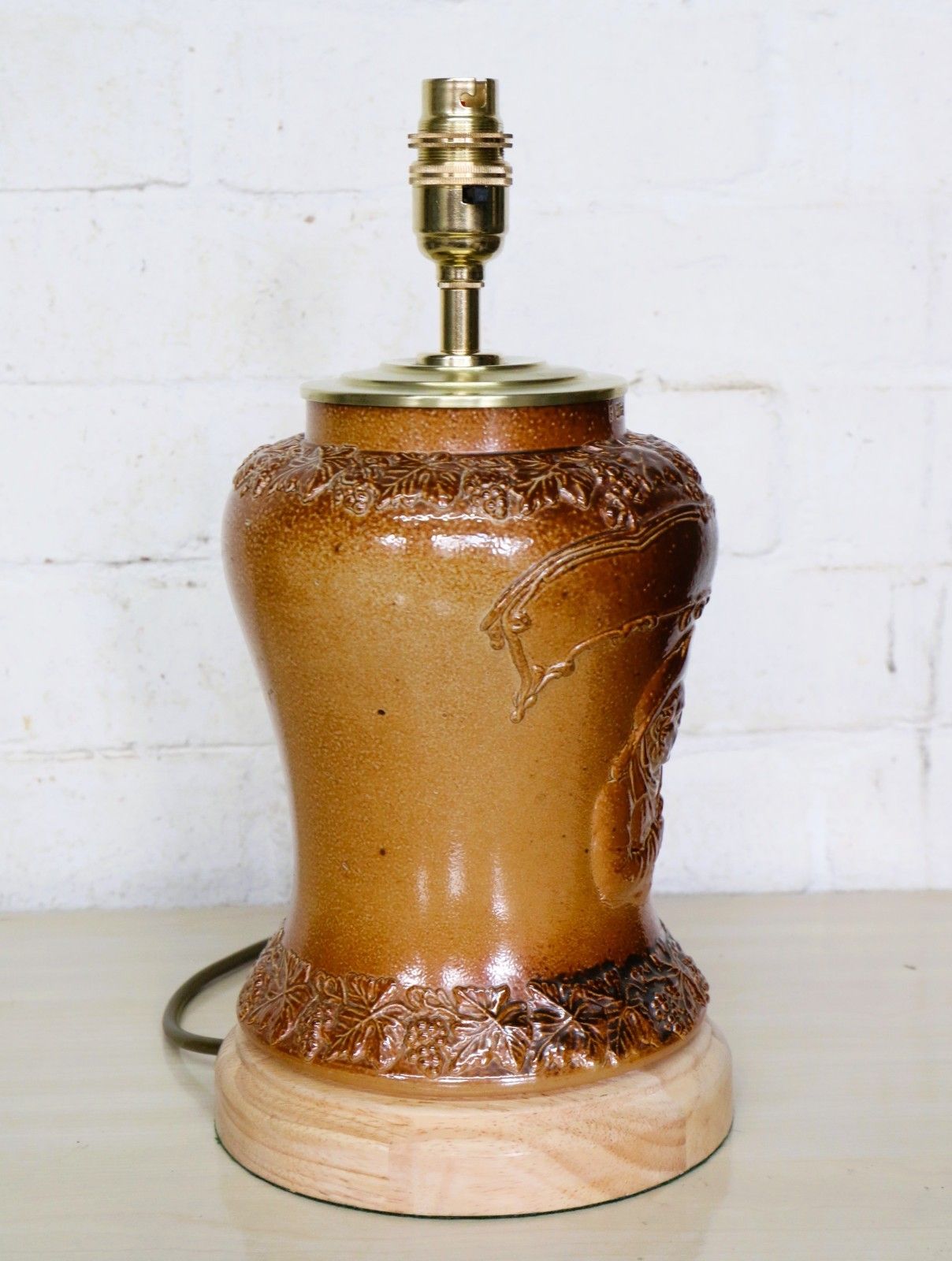 Table Lamp Antique Salt Glazed Lamp Port Dundas Glasgow Pottery Tobacco Jar 19th photo Lighting