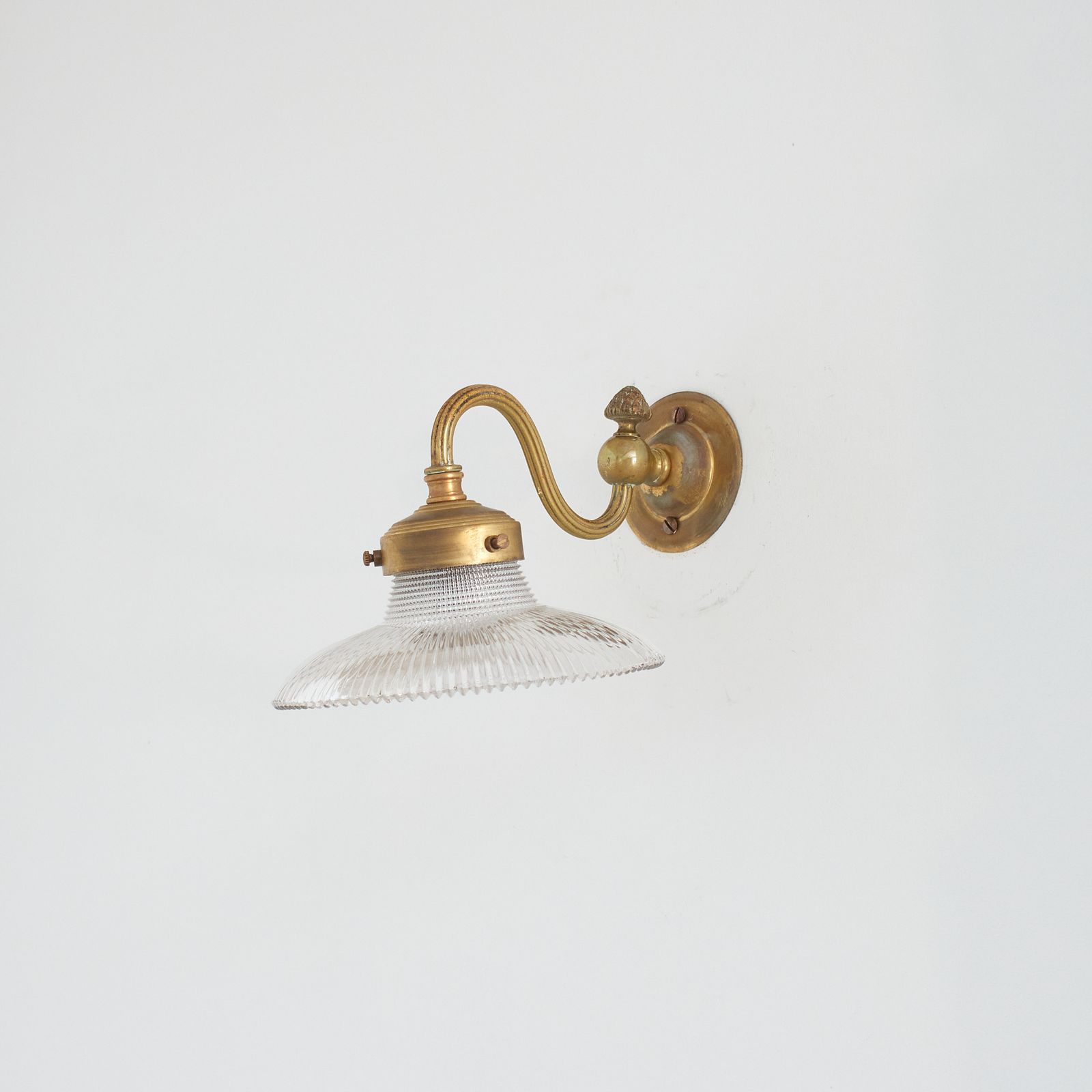 Antique Reclaimed Glass Holophane Wall Light – I