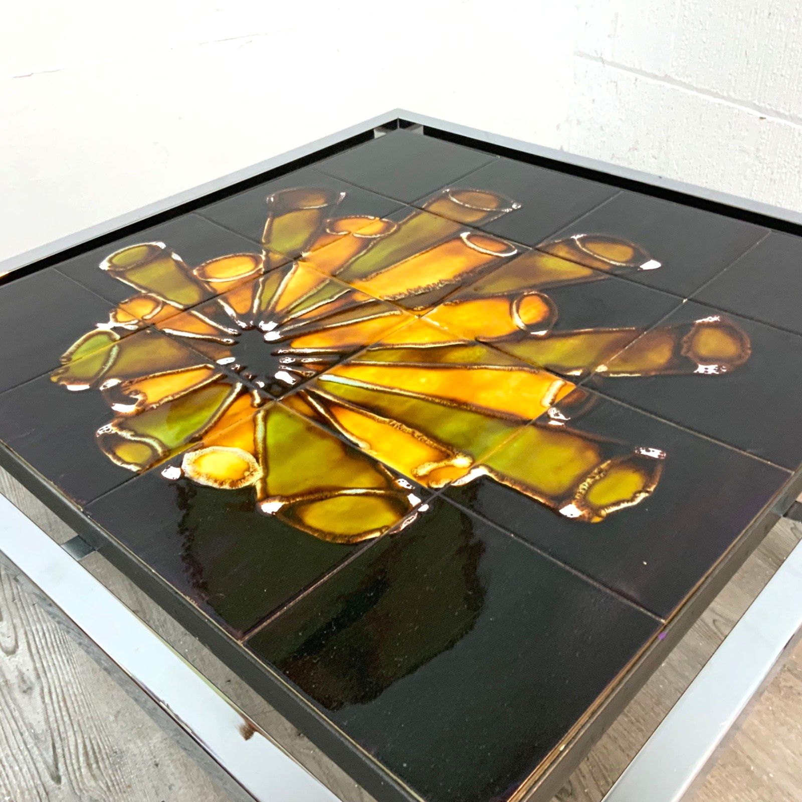 Vintage Belgian 70’s Tiled Coffee Table Designed By Juliette Belarti For Adri photo buy