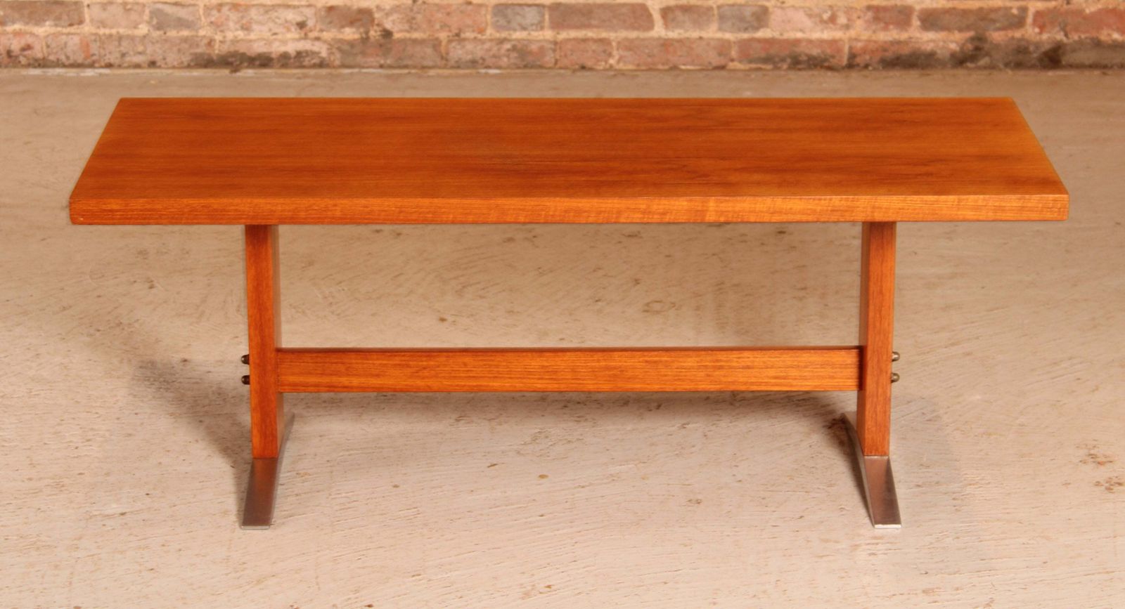 photo for sale German Mid Century Teak Coffee Table With Cast Aluminium Legs, Circa 1960s