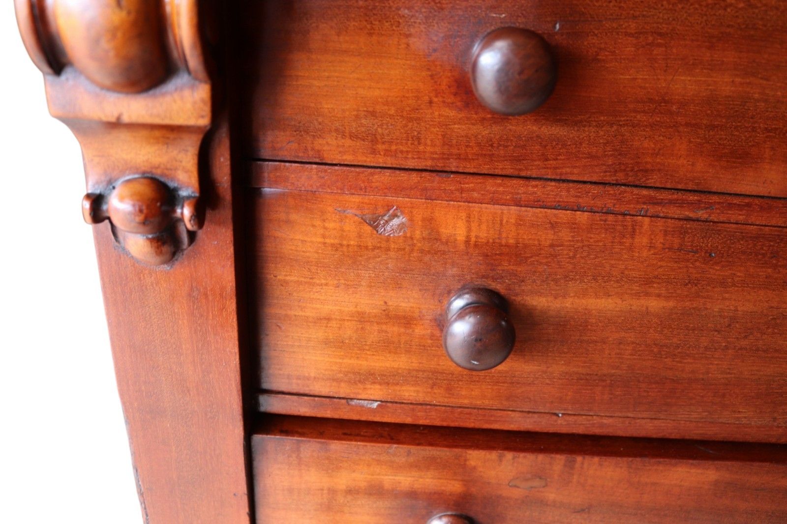 Victorian Mahogany Secretaire Wellington Chest Of Drawers C.1860 Antique 19thc photo 925.0