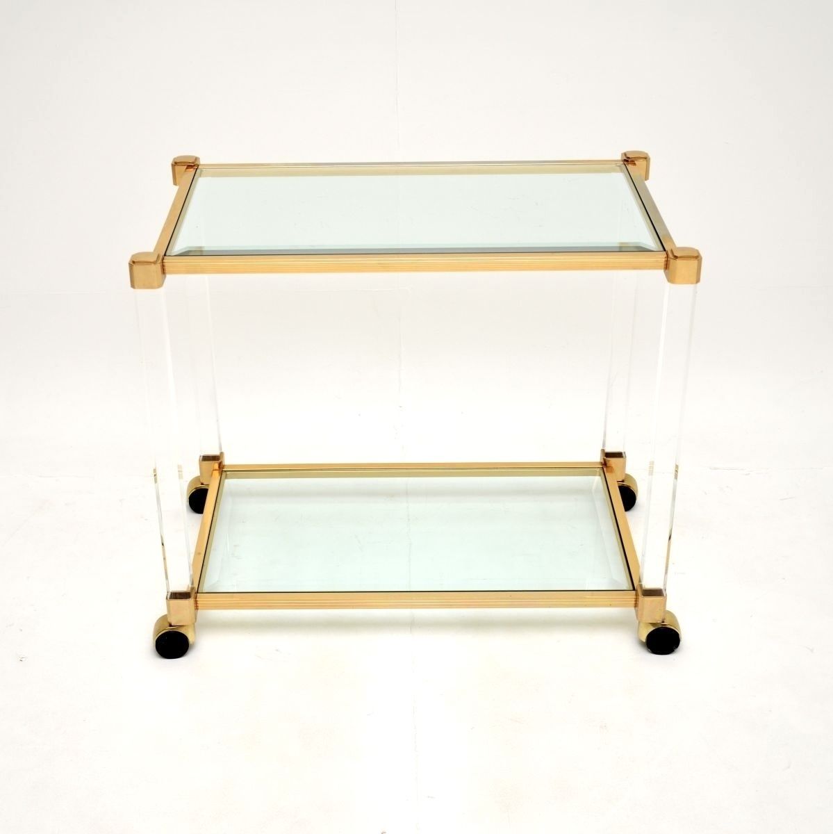 Vintage French Lucite And Gold Plated Drinks Trolley photo furniture