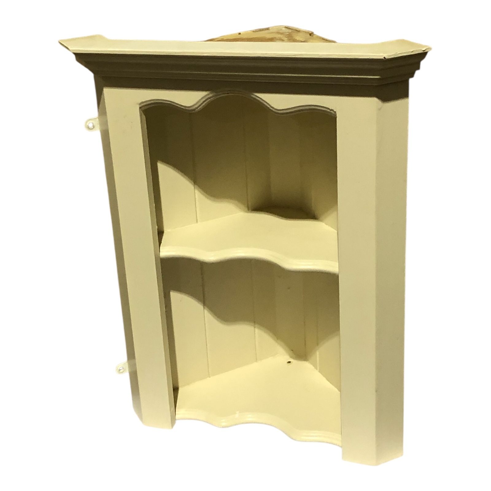 Handsome Vintage Painted Pine Corner Shelf photo for sale