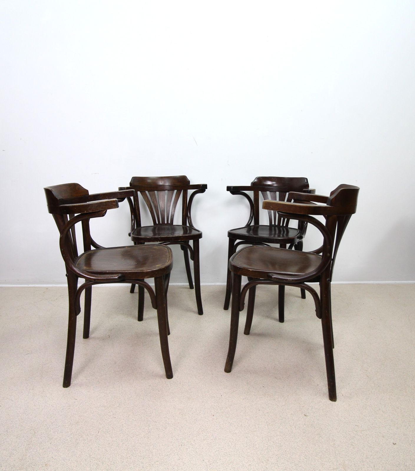 Set Of 4 Vintage Thonet Style Bentwood Chairs photo furniture