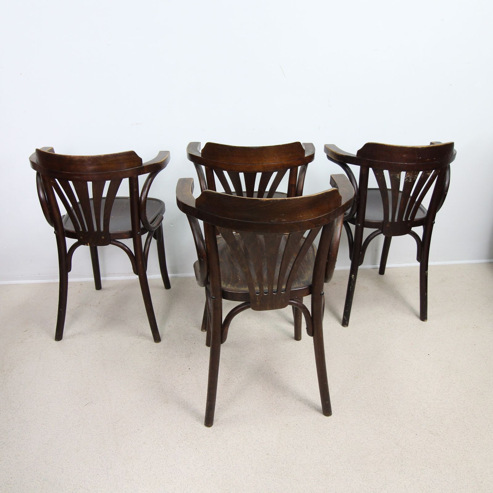 photo for sale Set Of 4 Vintage Thonet Style Bentwood Chairs