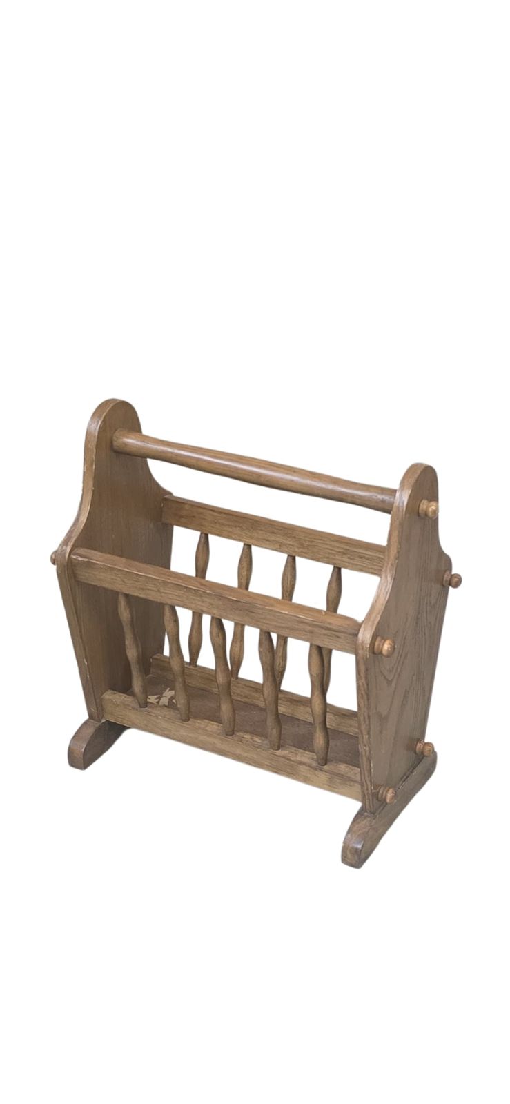 Furniture Portariviste Vintage In Legno Massello Anni 80 photo