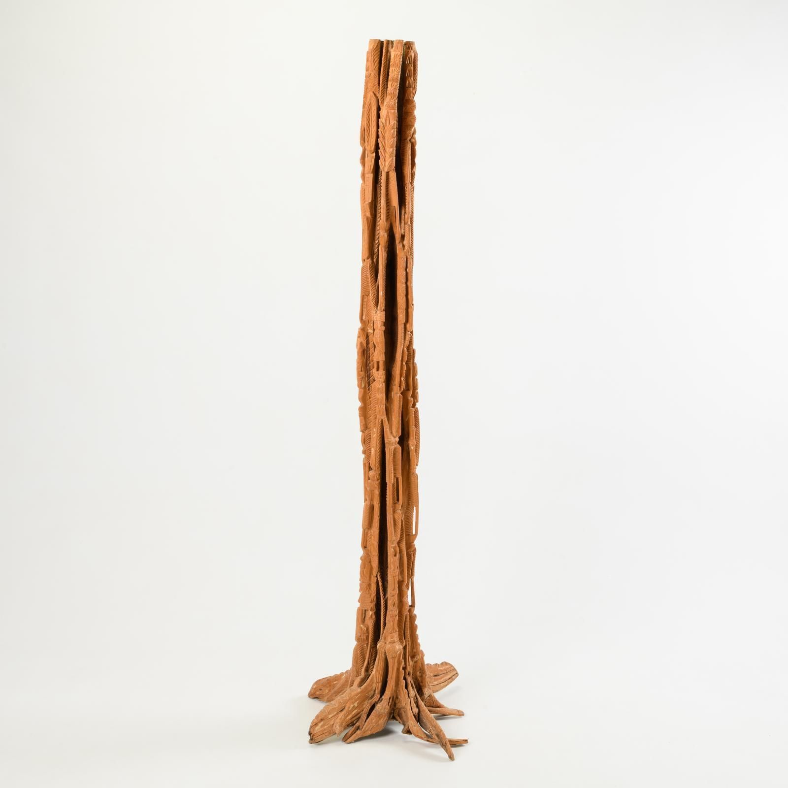 Zande Or Mangbetu Workshop Attribution, Northern Democratic Republic Of Congo Carved Limba Column photo furniture