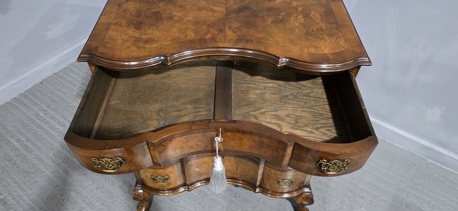 Outstanding Concave Walnut Chest Of Drawers photo vintage