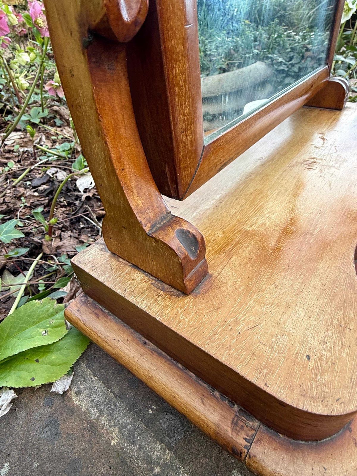 photo furniture Antique Edwardian Solid Wood Dressing Table Swing Mirror Circa 1910