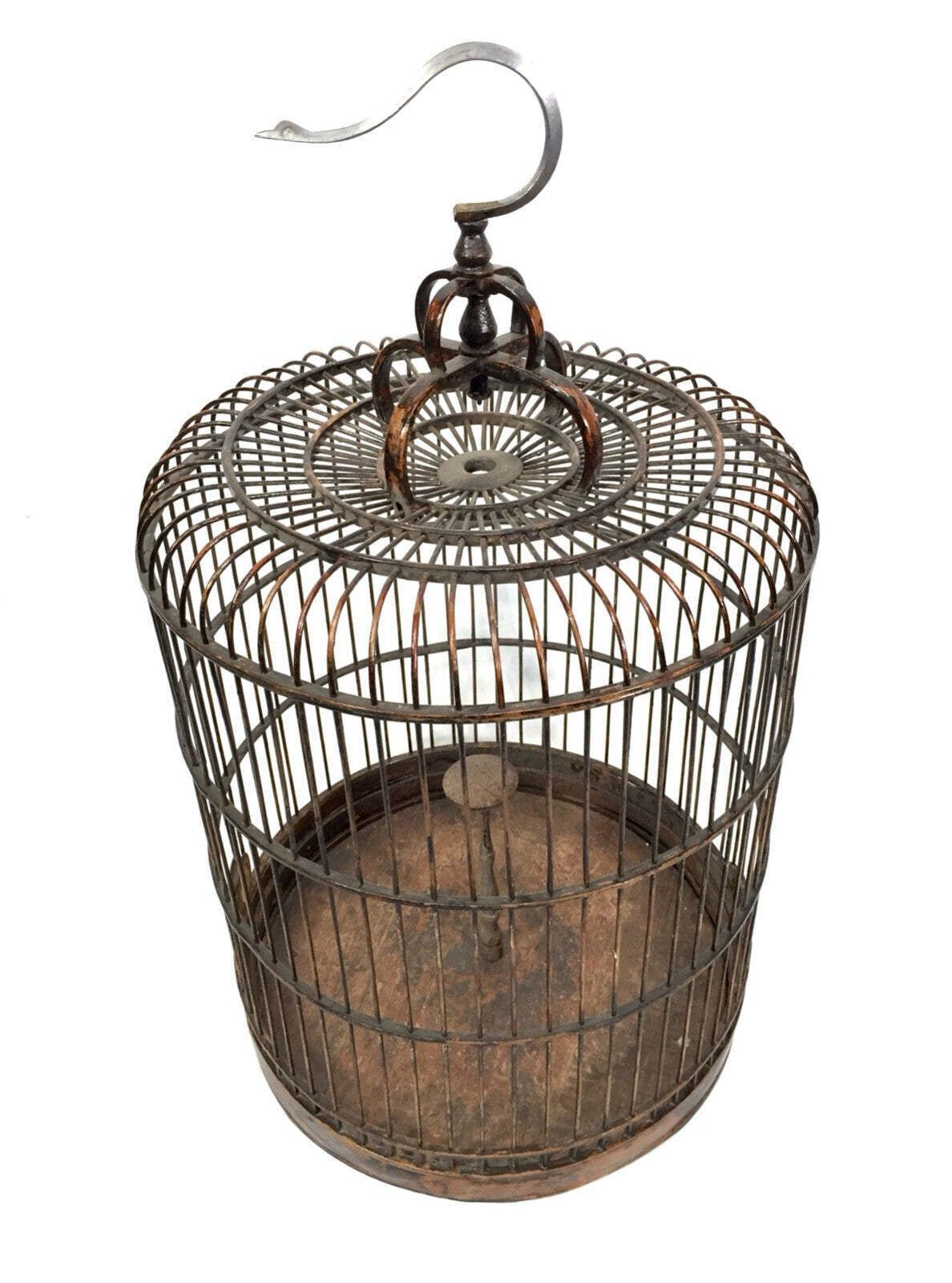 Antique 20th Century Oriental Bird Cage / Birdcage House / Tabletop / Hanging photo furniture