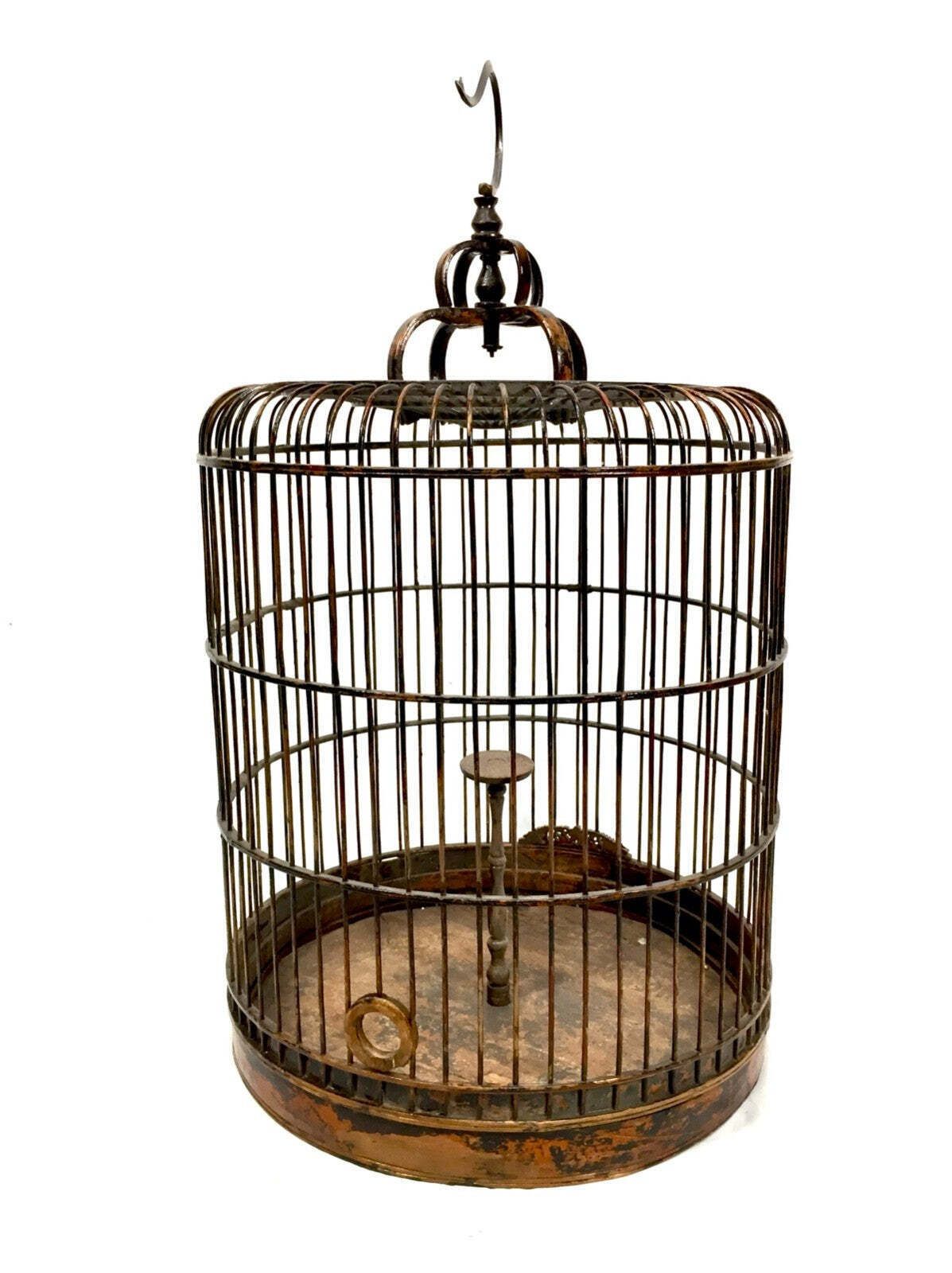 Antique 20th Century Oriental Bird Cage / Birdcage House / Tabletop / Hanging photo buy