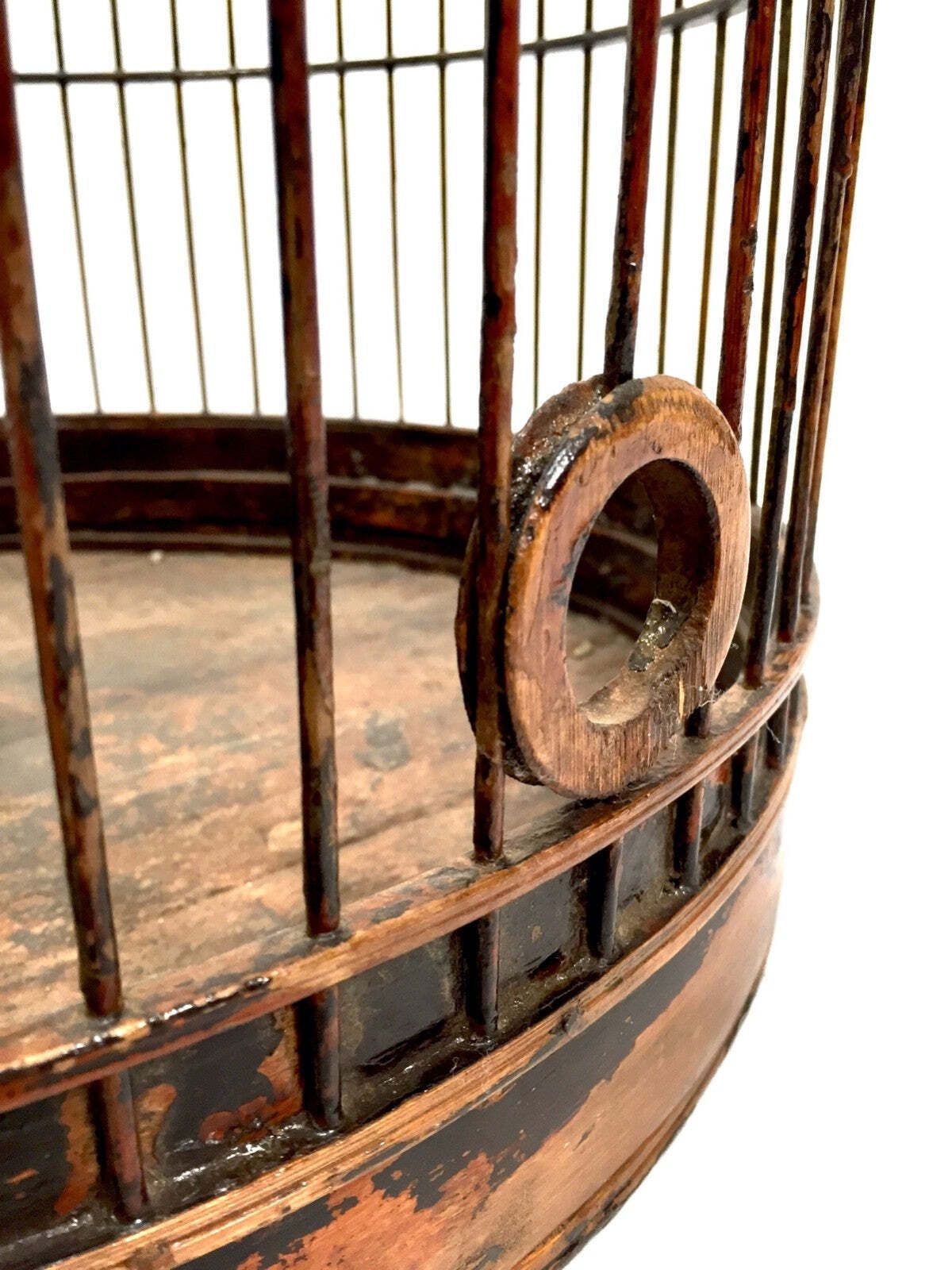 Antique 20th Century Oriental Bird Cage / Birdcage House / Tabletop / Hanging photo vintage