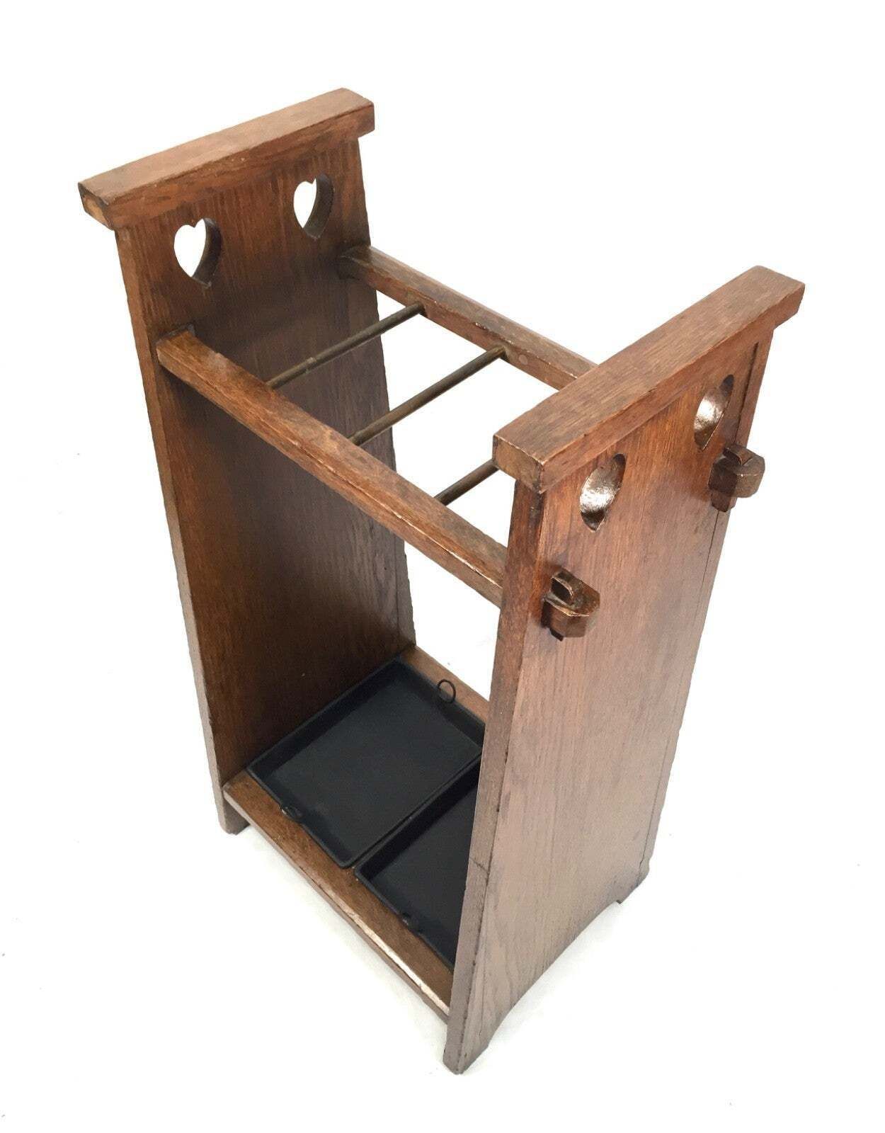 Antique Entrance Hall Arts & Crafts Oak Wooden Stick / Umbrella Stand C.1930 photo Home Decor