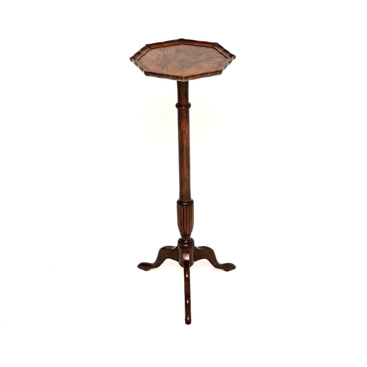 Antique Georgian Style Figured Walnut Side Table / Stand