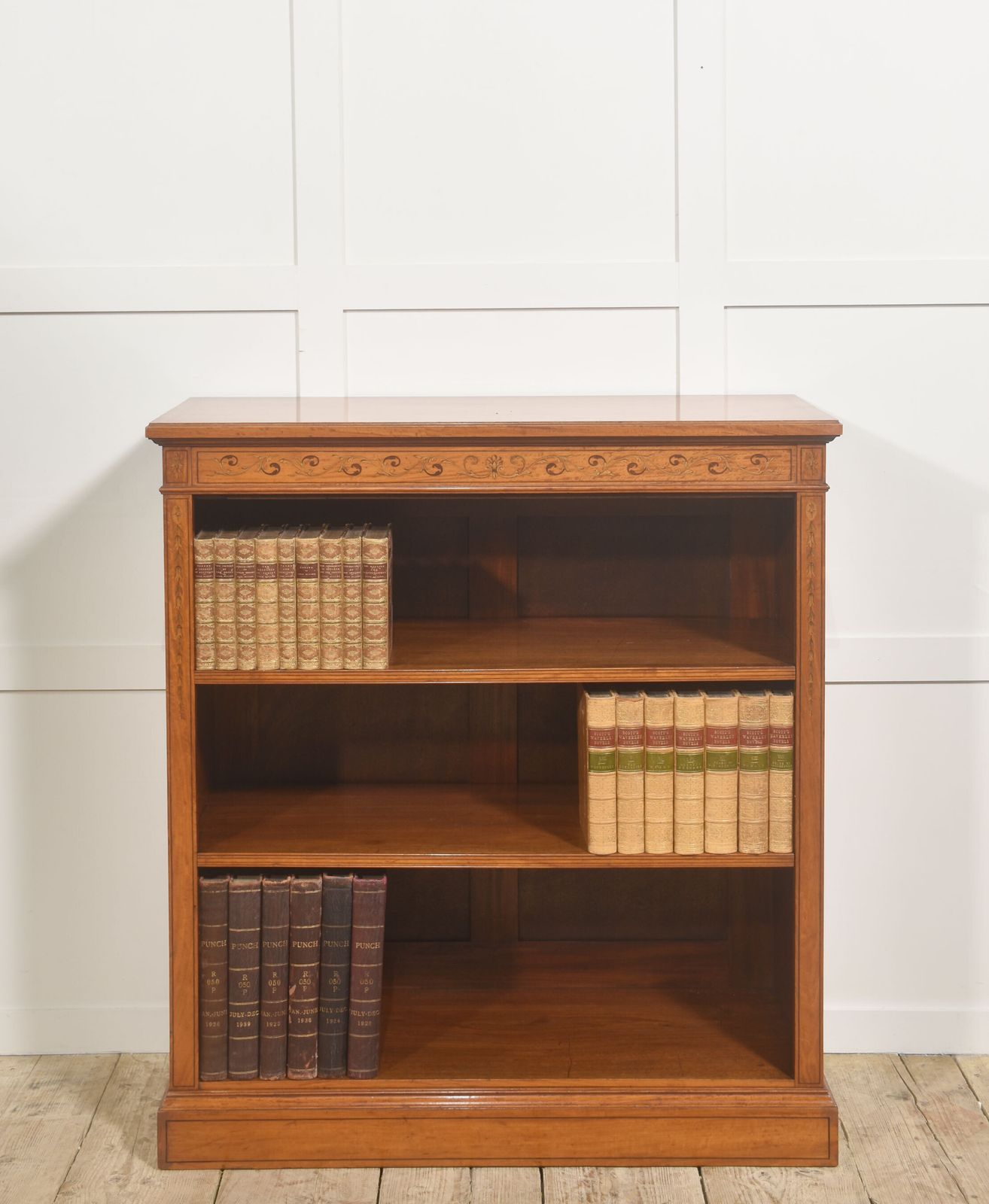Satinwood Open Bookcase With Inlaid Frieze photo 1914.0
