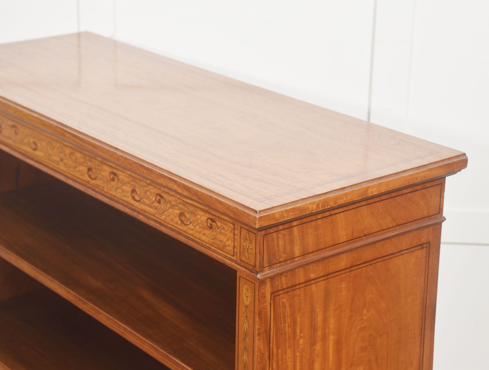 Satinwood Open Bookcase With Inlaid Frieze photo buy