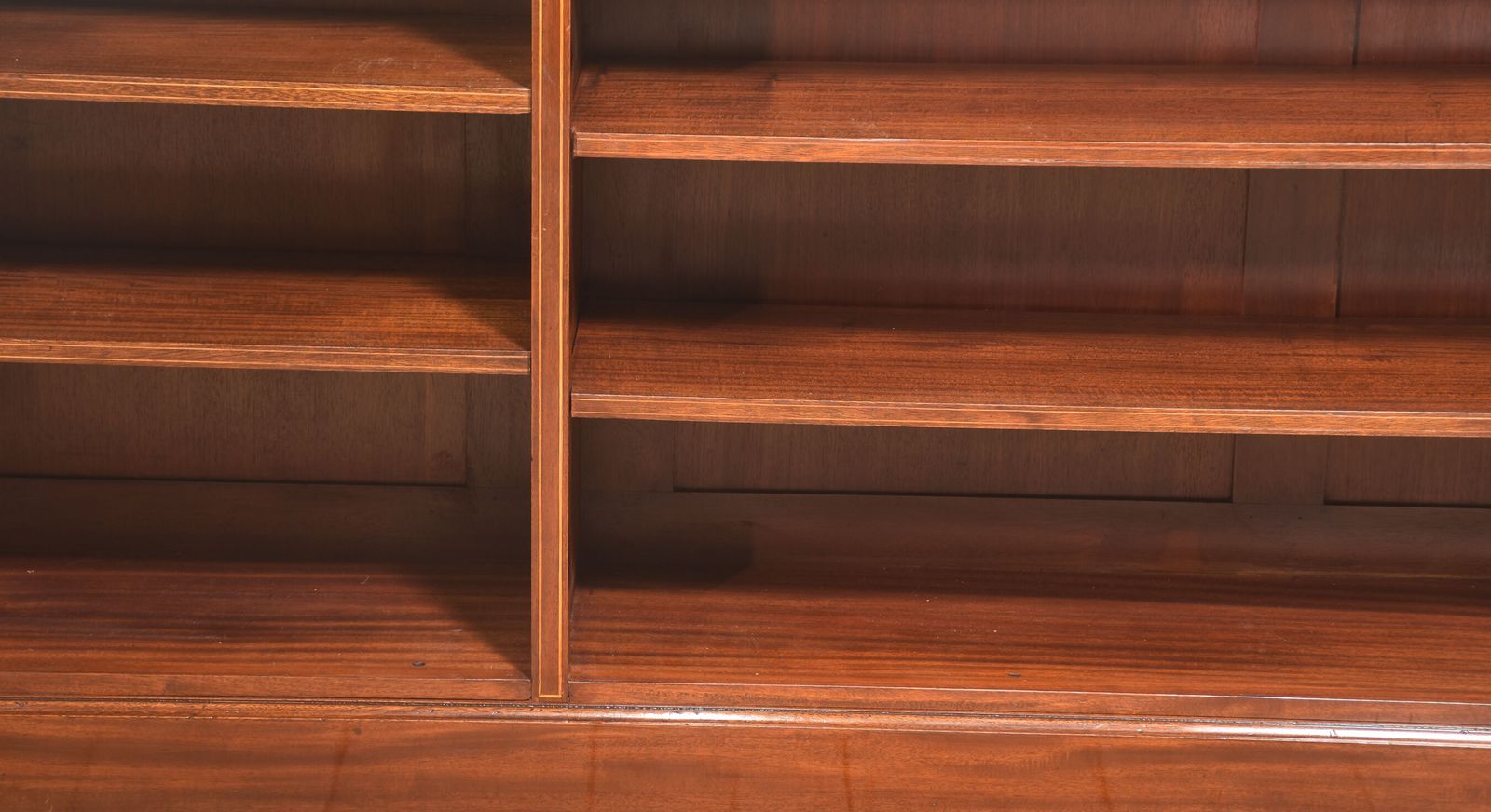 Late 19th Century Inlaid Mahogany Open Bookcase photo vinterior