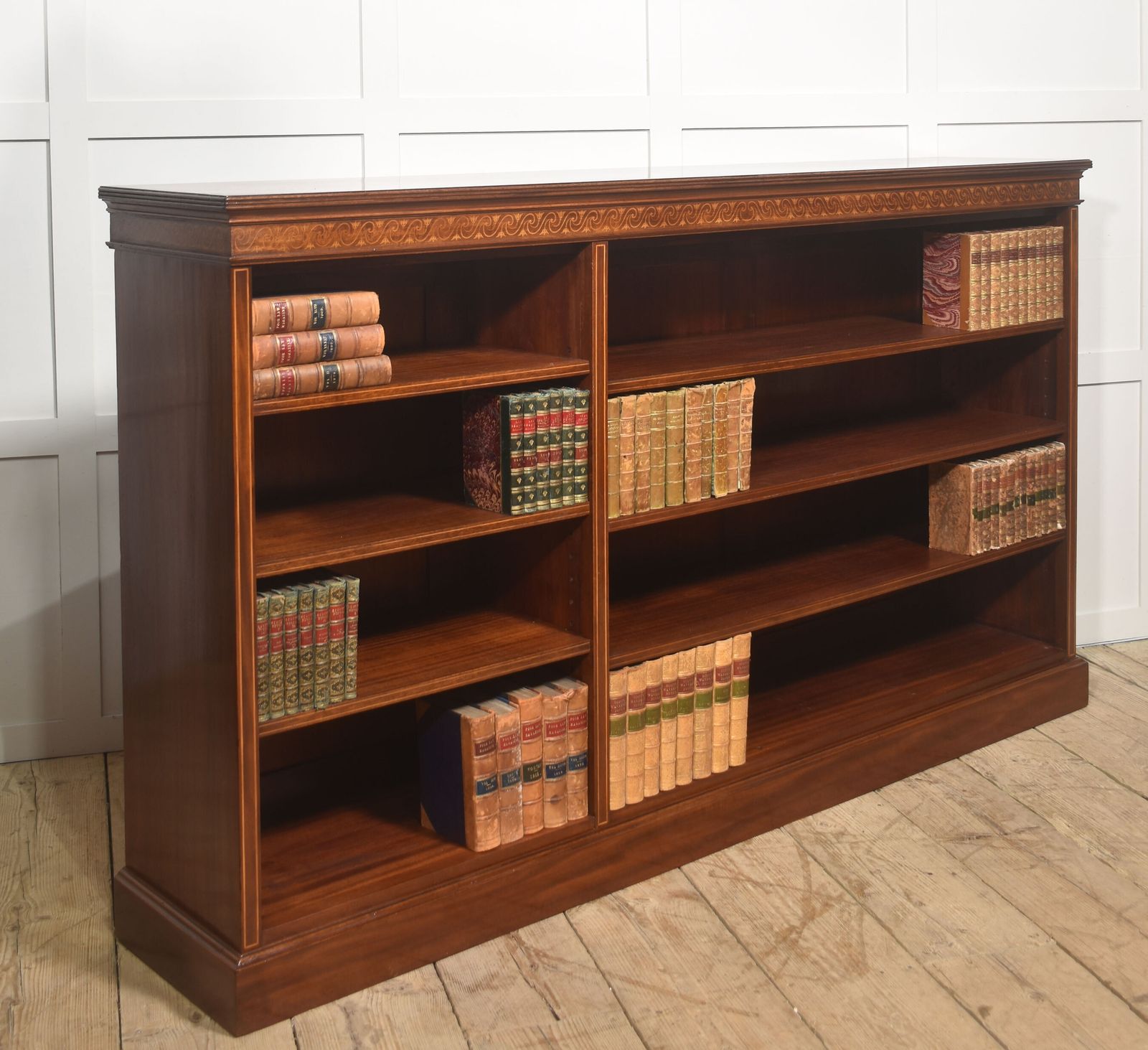 photo furniture Late 19th Century Inlaid Mahogany Open Bookcase