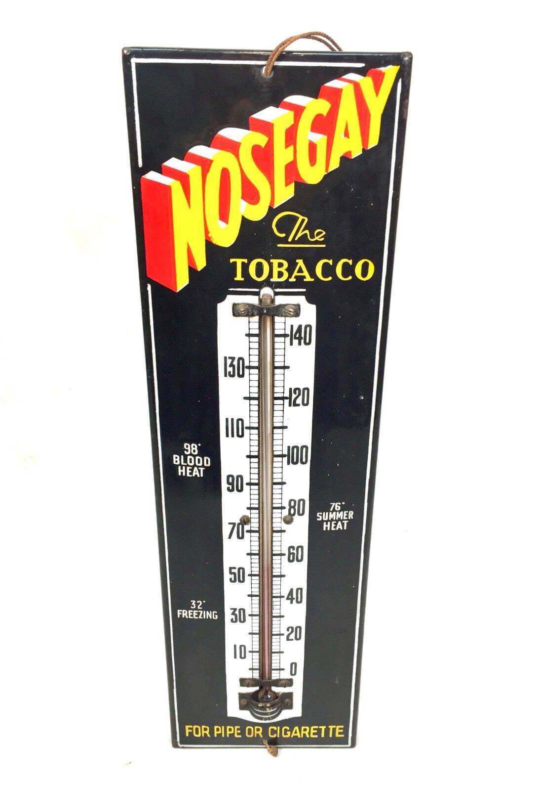 Antique Advertising Nosegay Tobacco Wall Hanging Thermometer Plaque Enamel Sign photo furniture