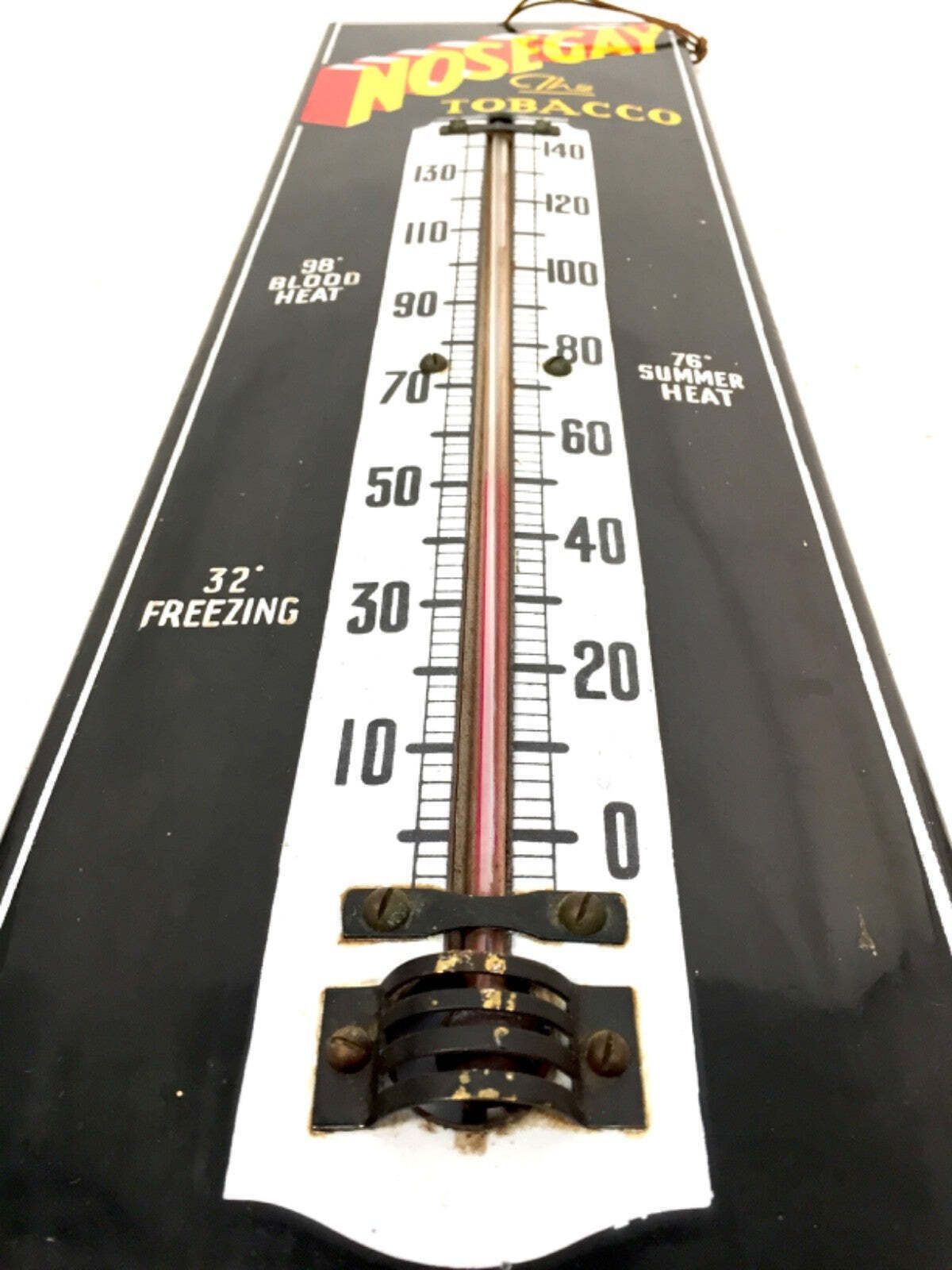 Home Decor Antique Advertising Nosegay Tobacco Wall Hanging Thermometer Plaque Enamel Sign photo