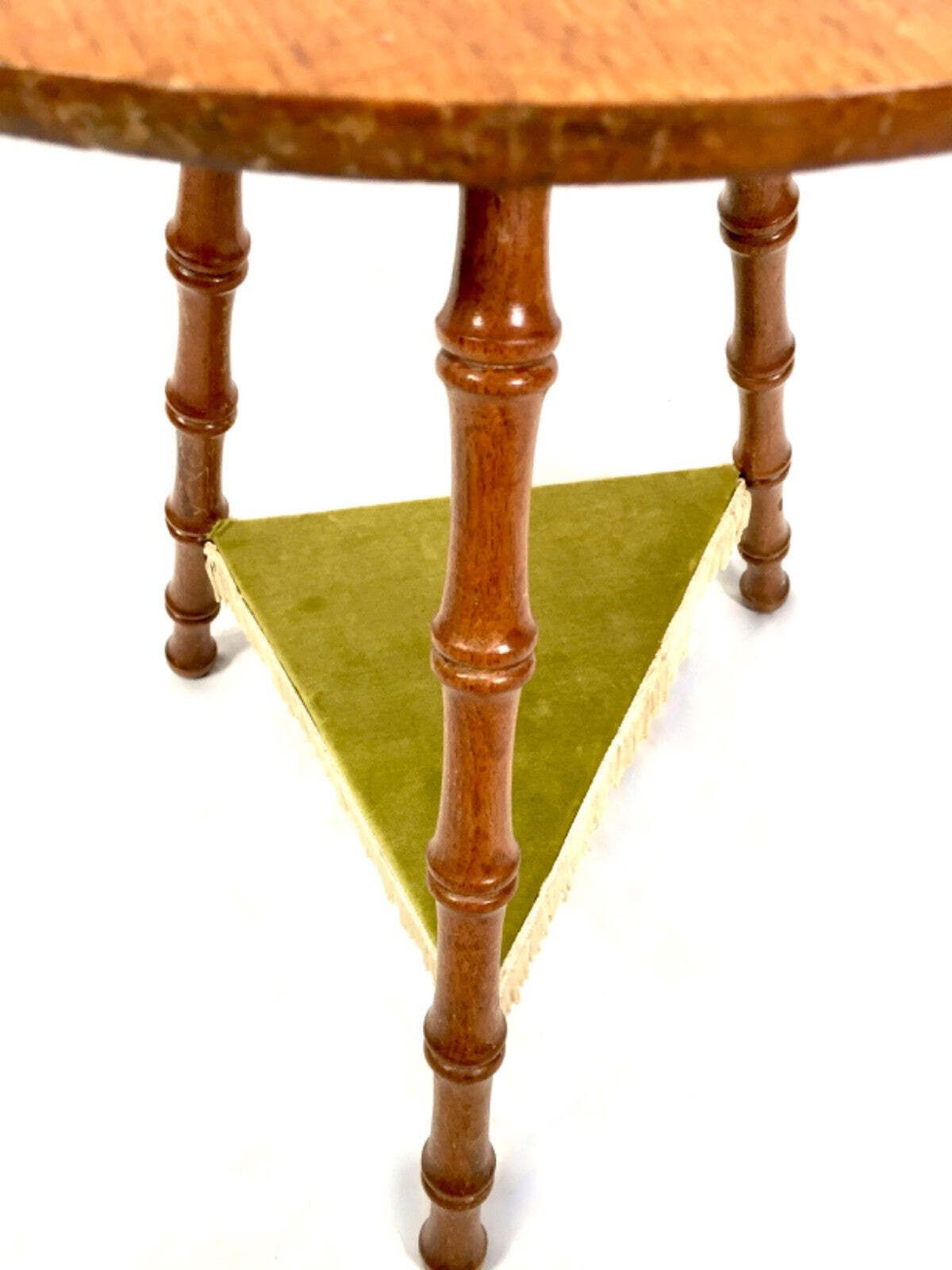 Antique Wooden Gypsy Table / Tripod Plant Stand Bamboo Style Turned Legs C.1910 photo for sale