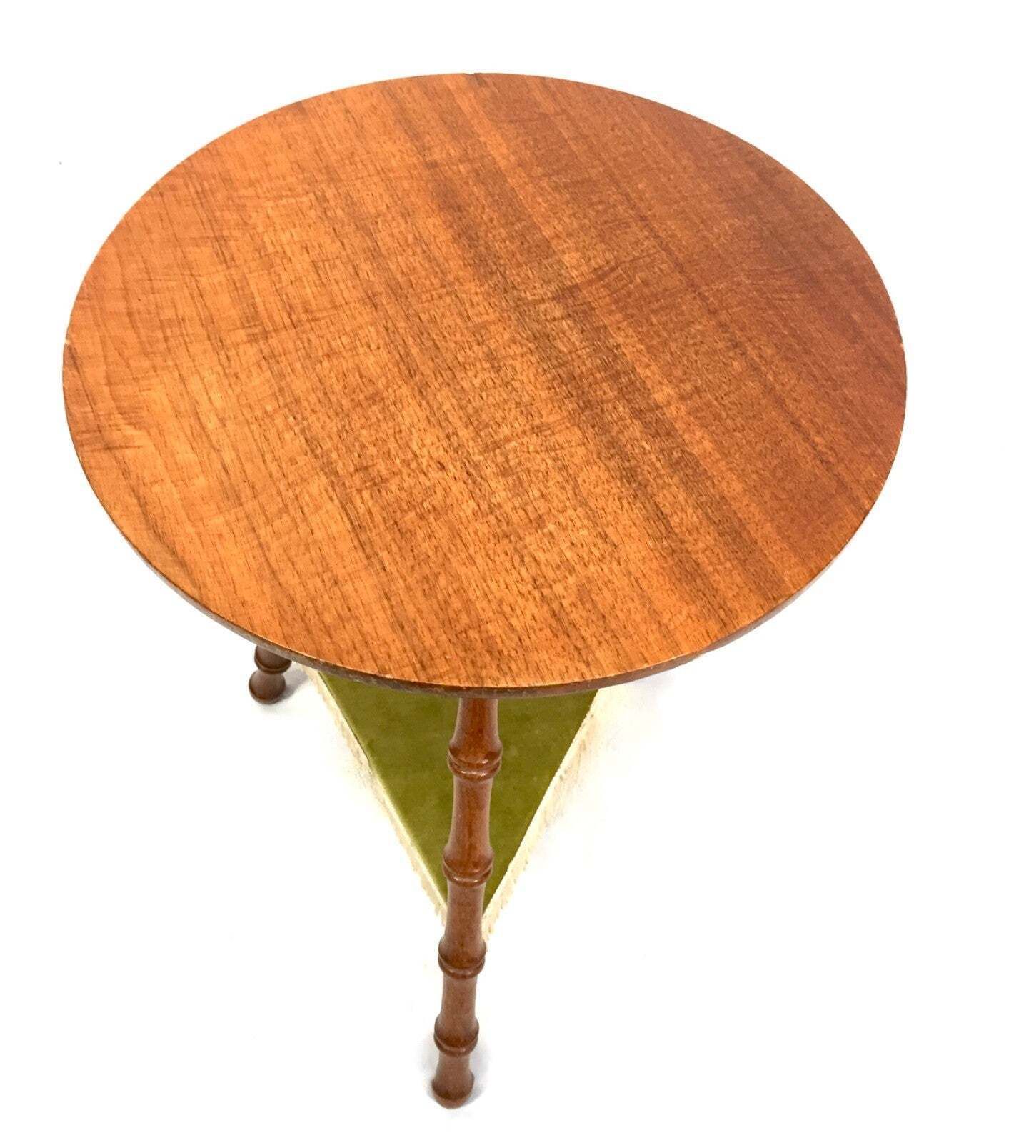 Antique Wooden Gypsy Table / Tripod Plant Stand Bamboo Style Turned Legs C.1910 photo Furniture