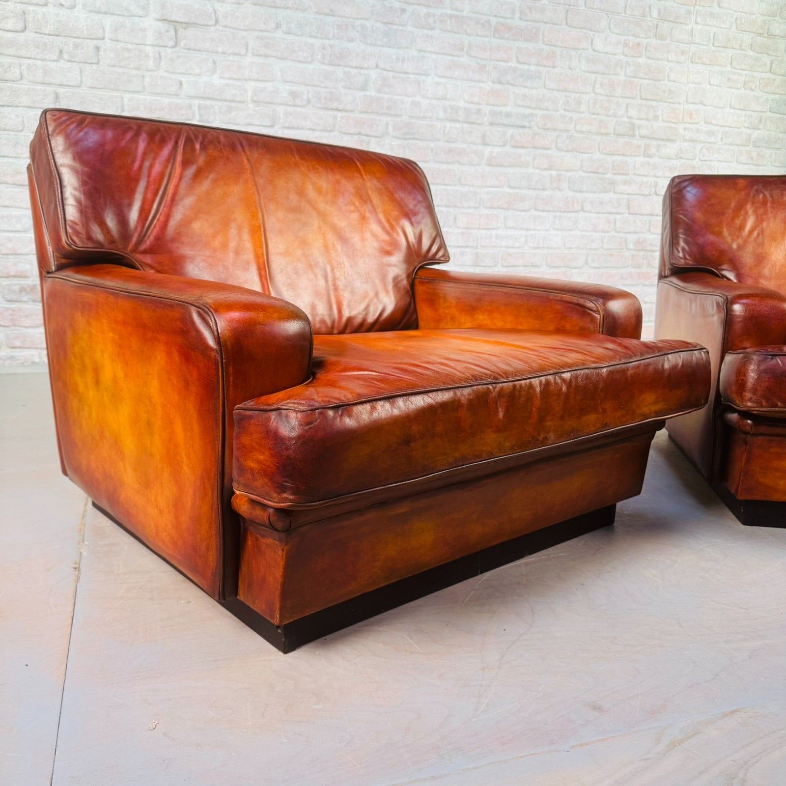 Furniture Pair Of Arne Norell Swedish Tan Leather Lounge Chairs photo