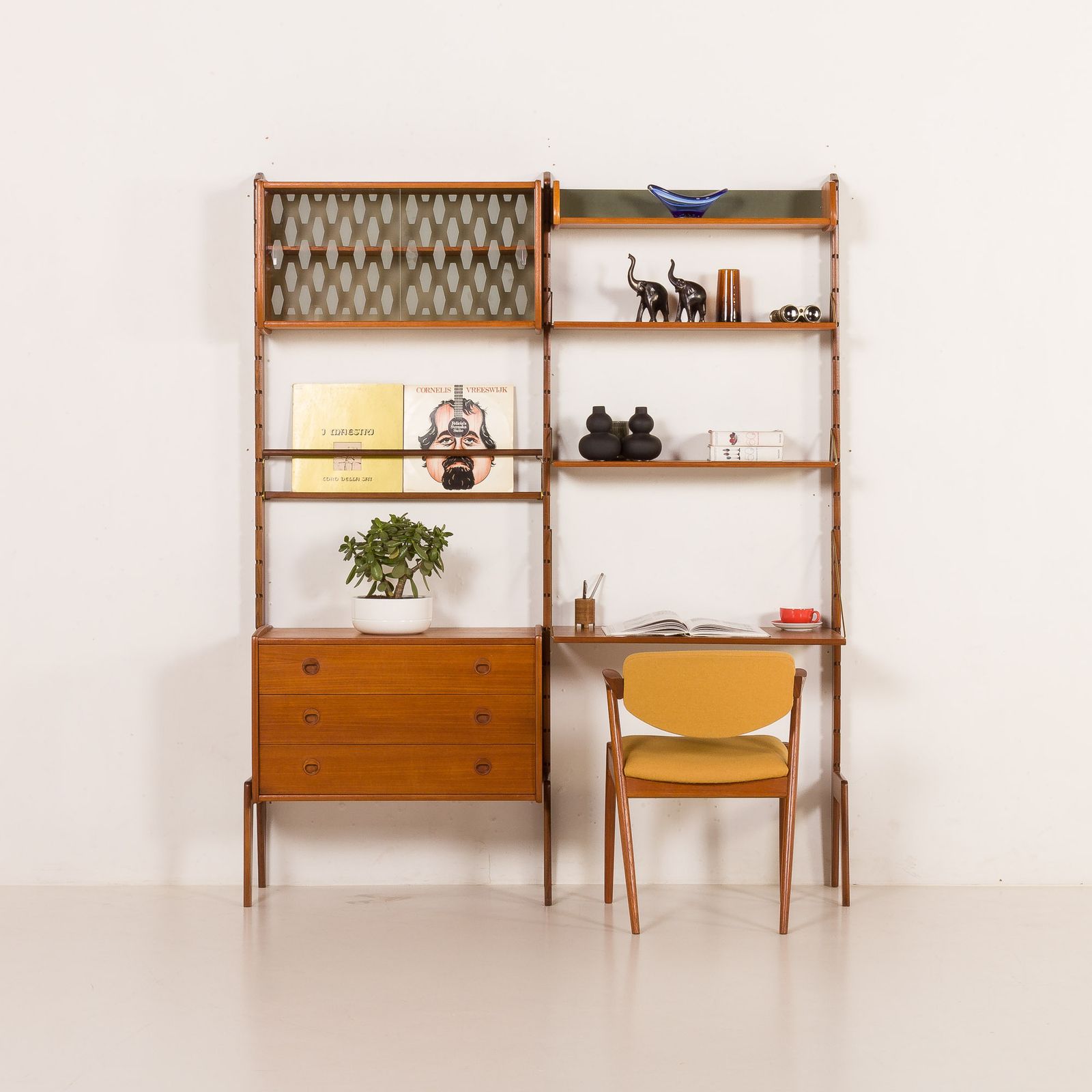 Ergo Free Standing Wall Unit With A Desk By John Texmon, Norway 1960s photo for sale